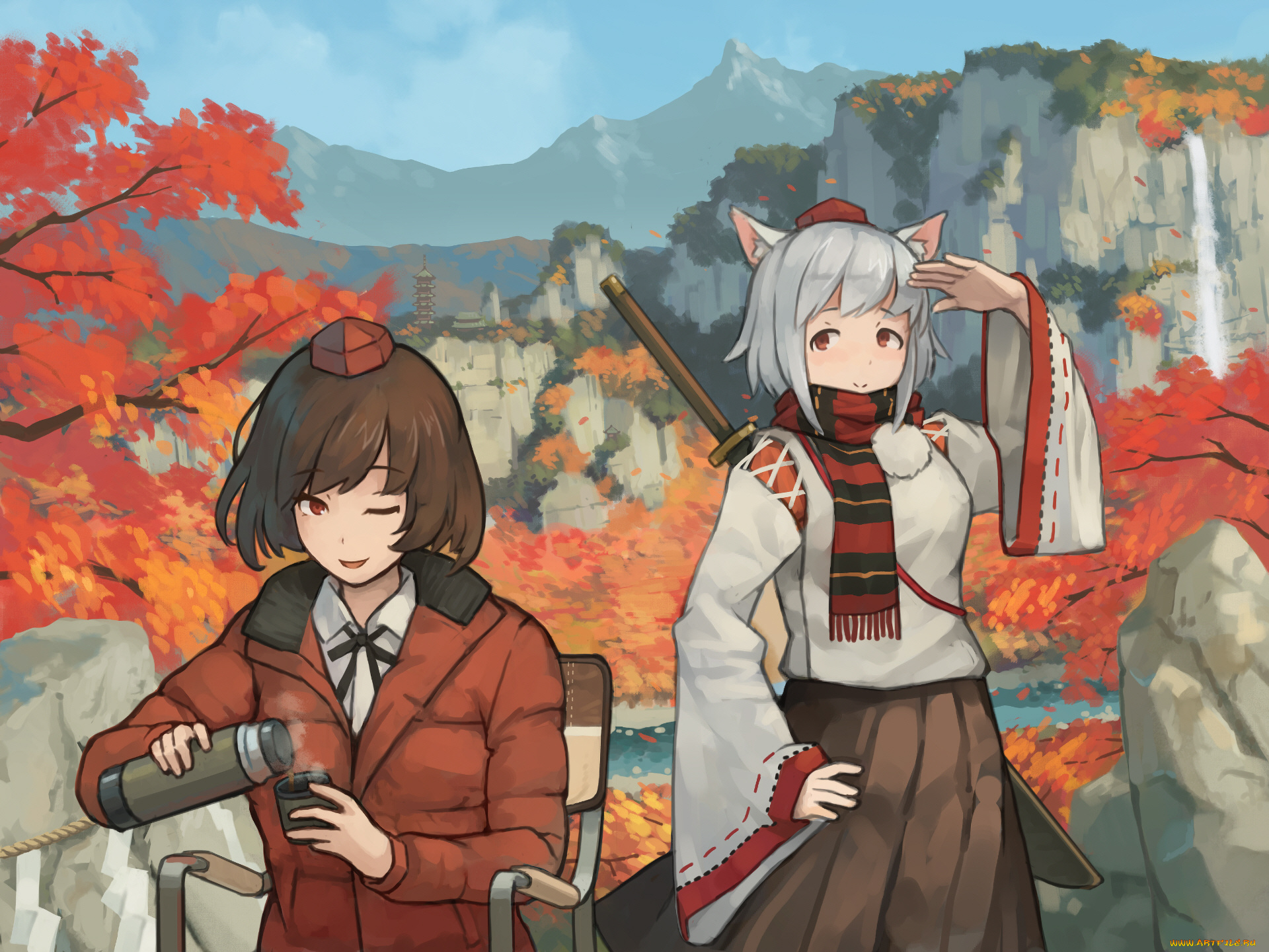 аниме, touhou, девушки