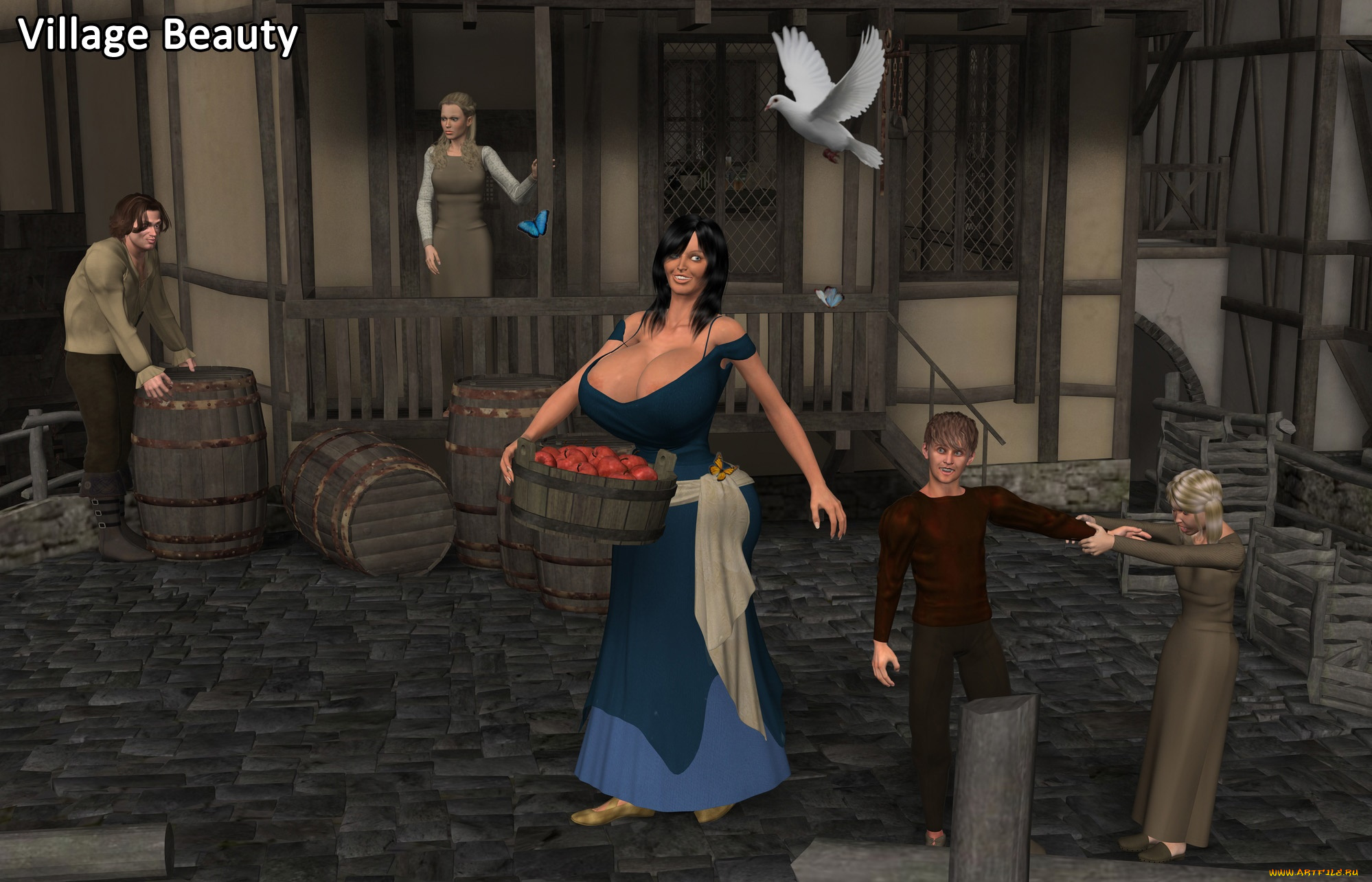 3д, графика, фантазия, , fantasy, девушка, взгляд, фон