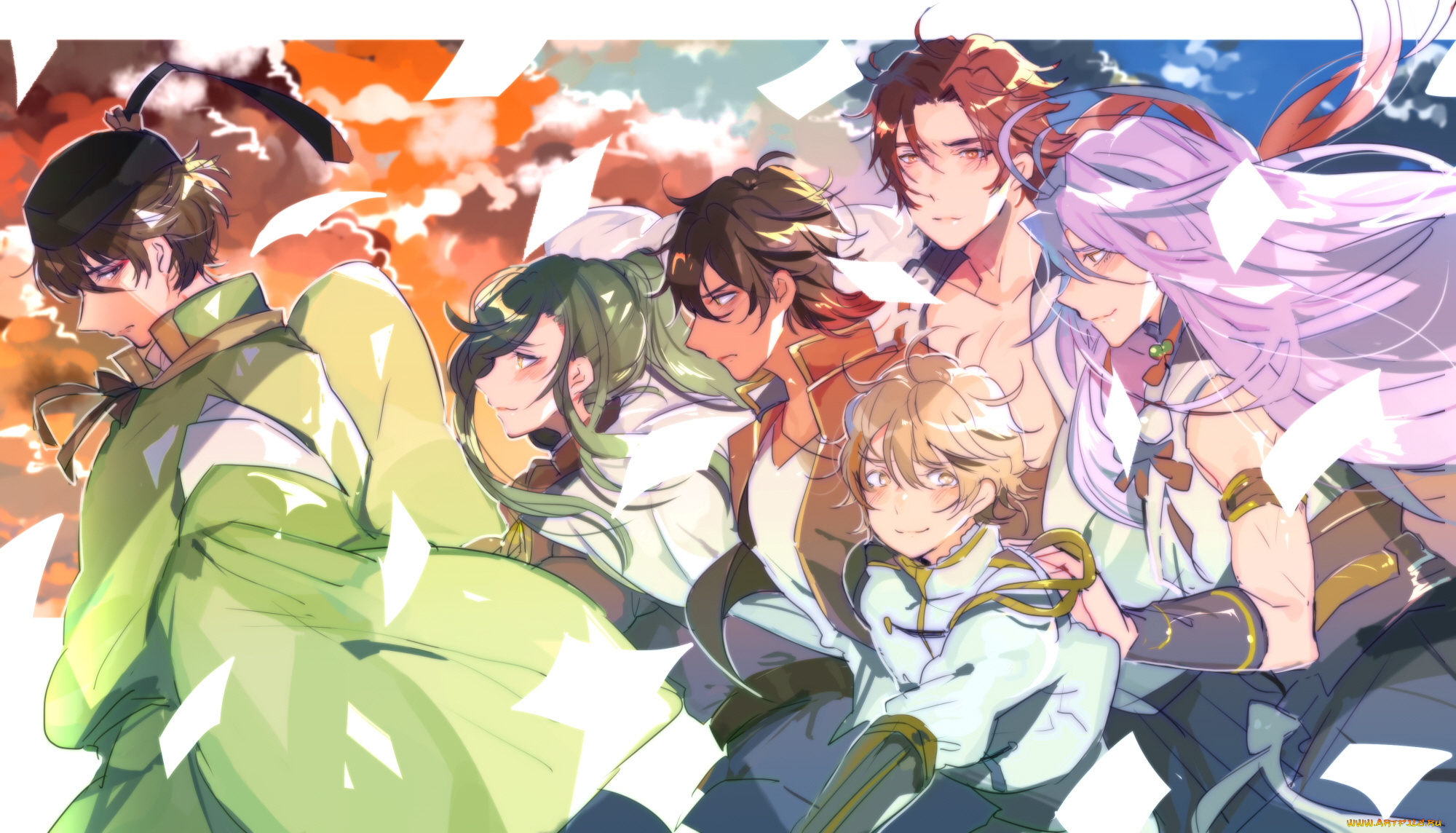 аниме, touken, ranbu, парни