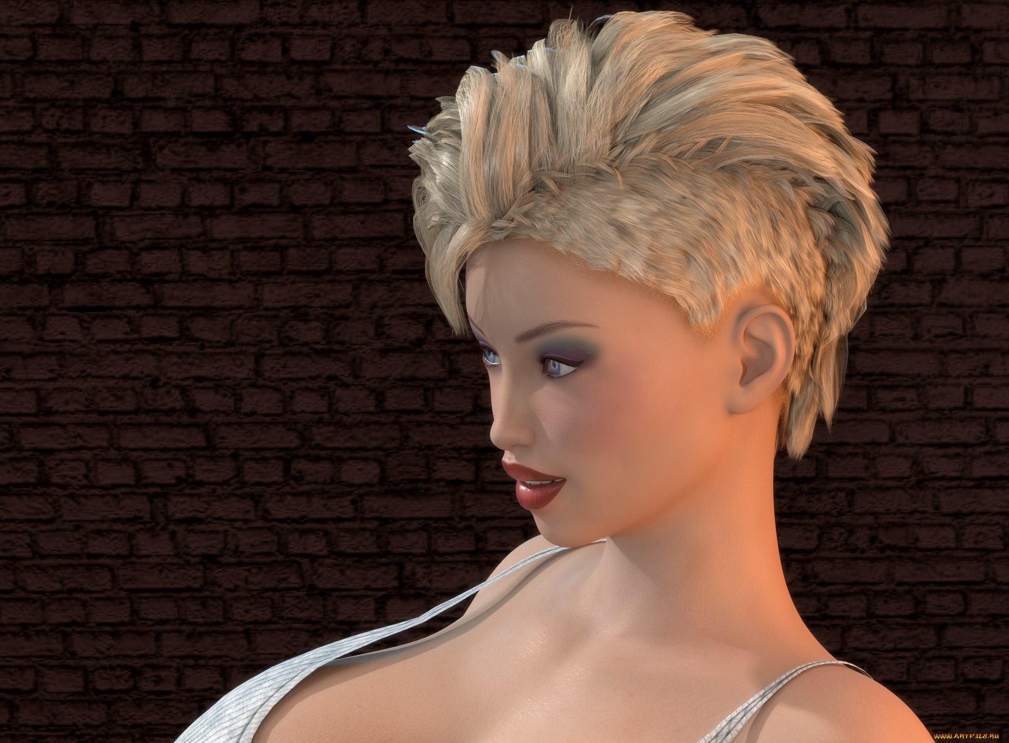 3д, графика, портрет, , portraits, фон, взгляд, девушка