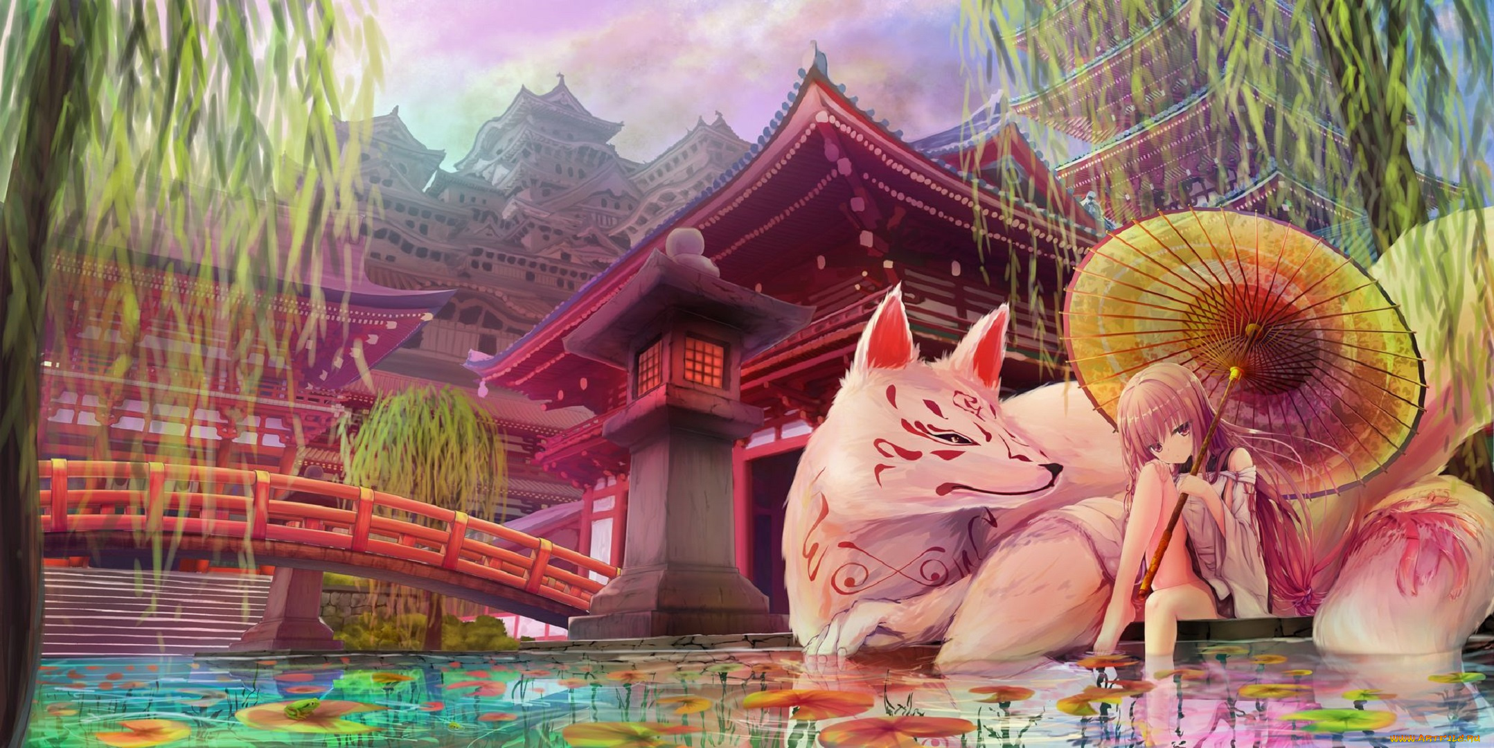 аниме, животные, , существа, девушка