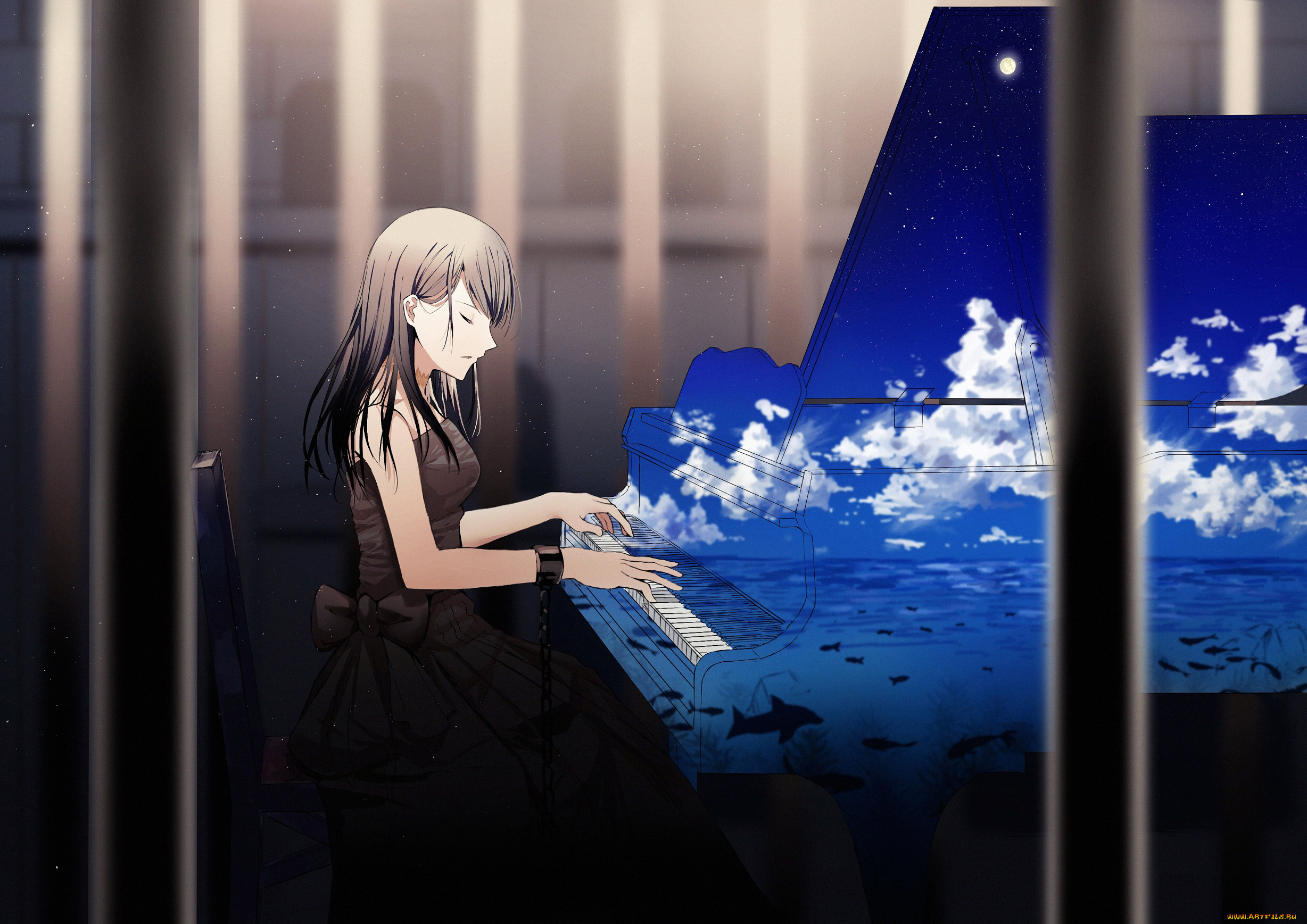 аниме, музыка, девушка