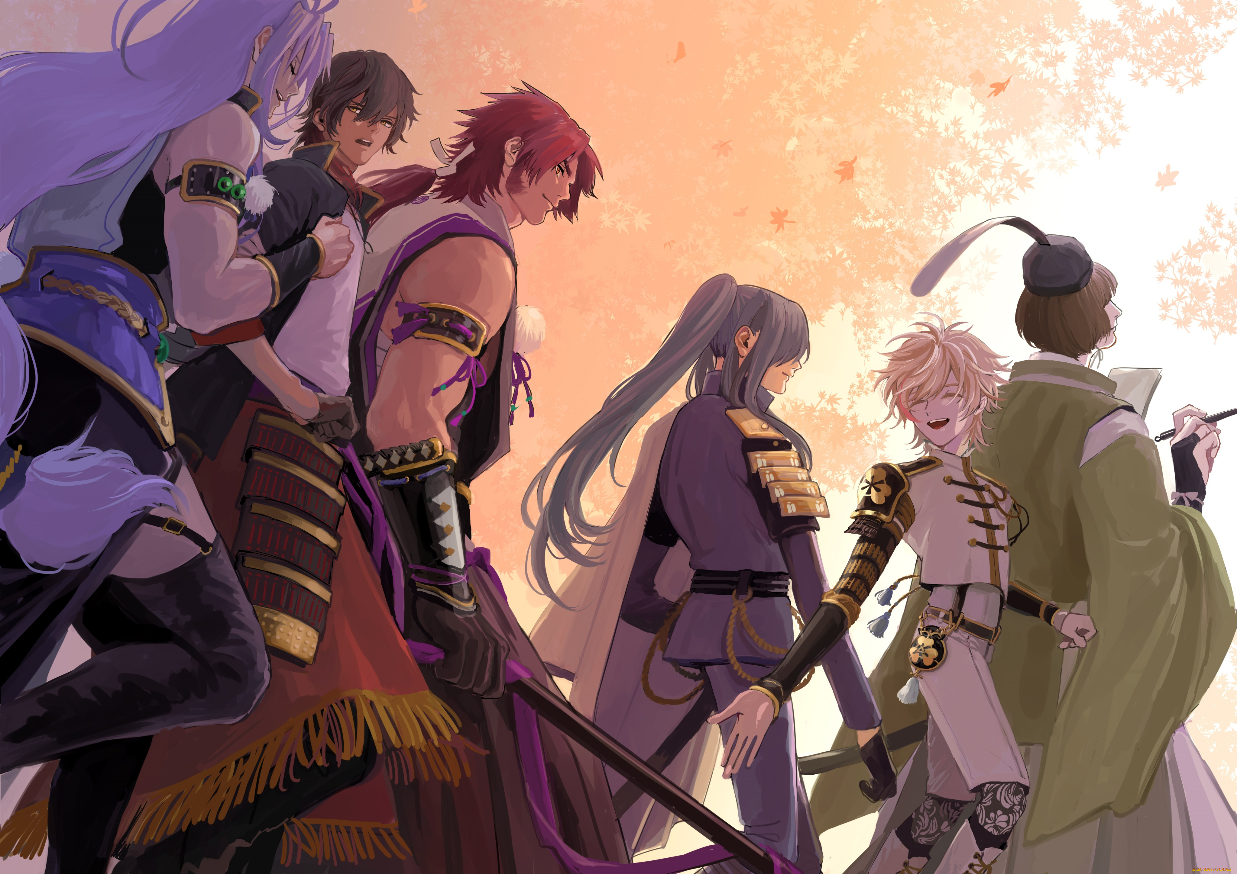 аниме, touken, ranbu, парни