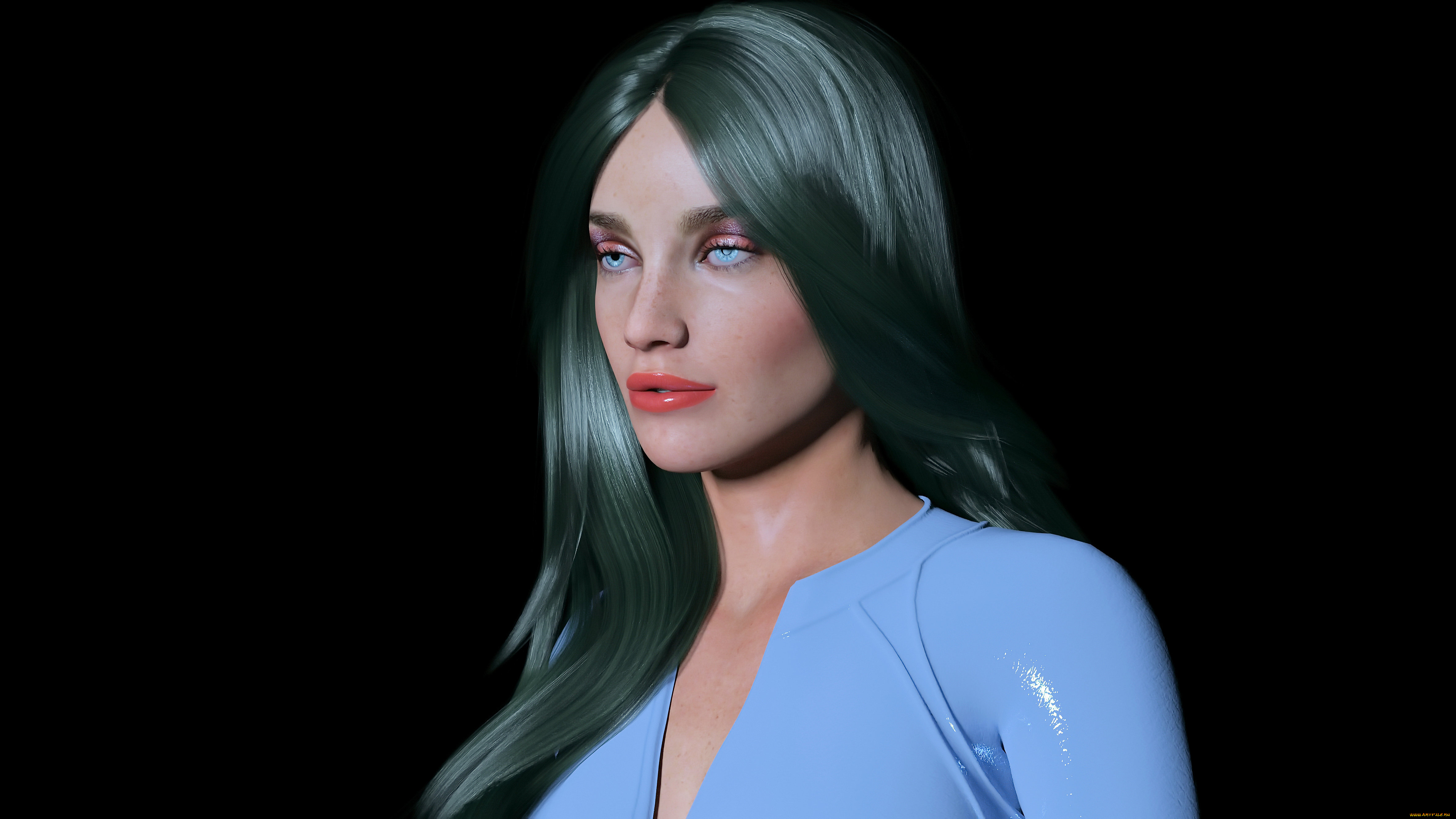 3д, графика, портрет, , portraits, фон, взгляд, девушка