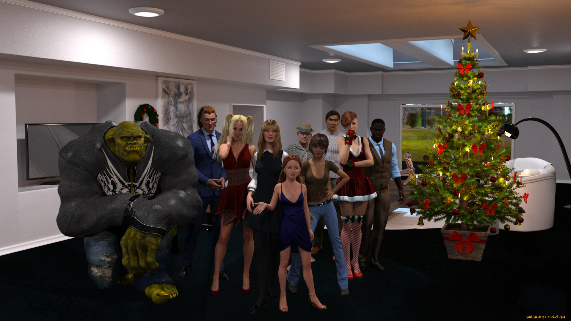 3д, графика, праздники, , holidays, фон, взгляд, девушки