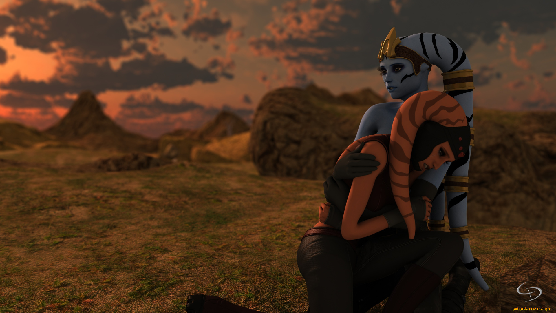 3д, графика, существа, , creatures, фон, взгляд, девушки