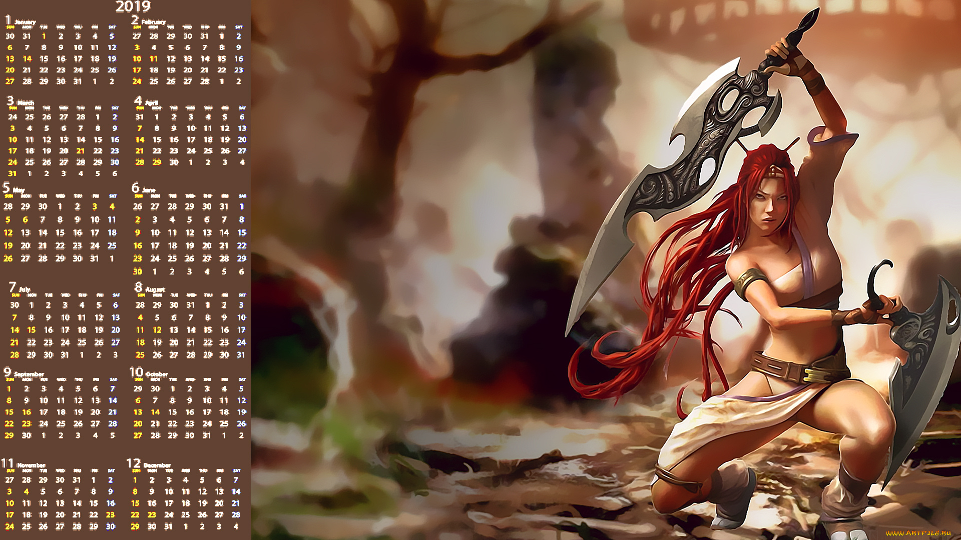 календари, видеоигры, девушка, оружие