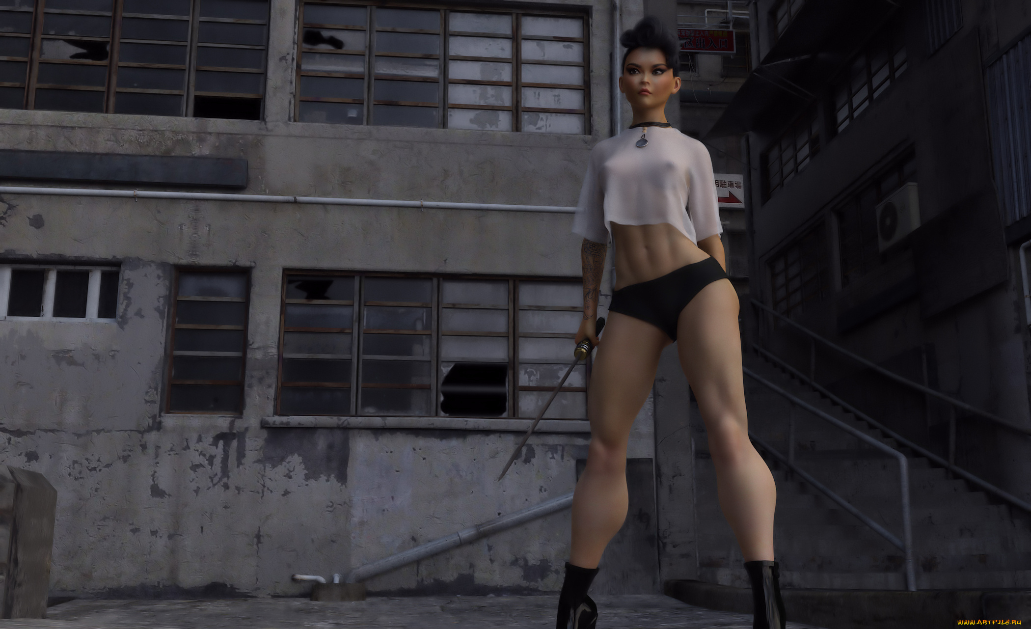 3д, графика, фантазия, , fantasy, фон, взгляд, девушка