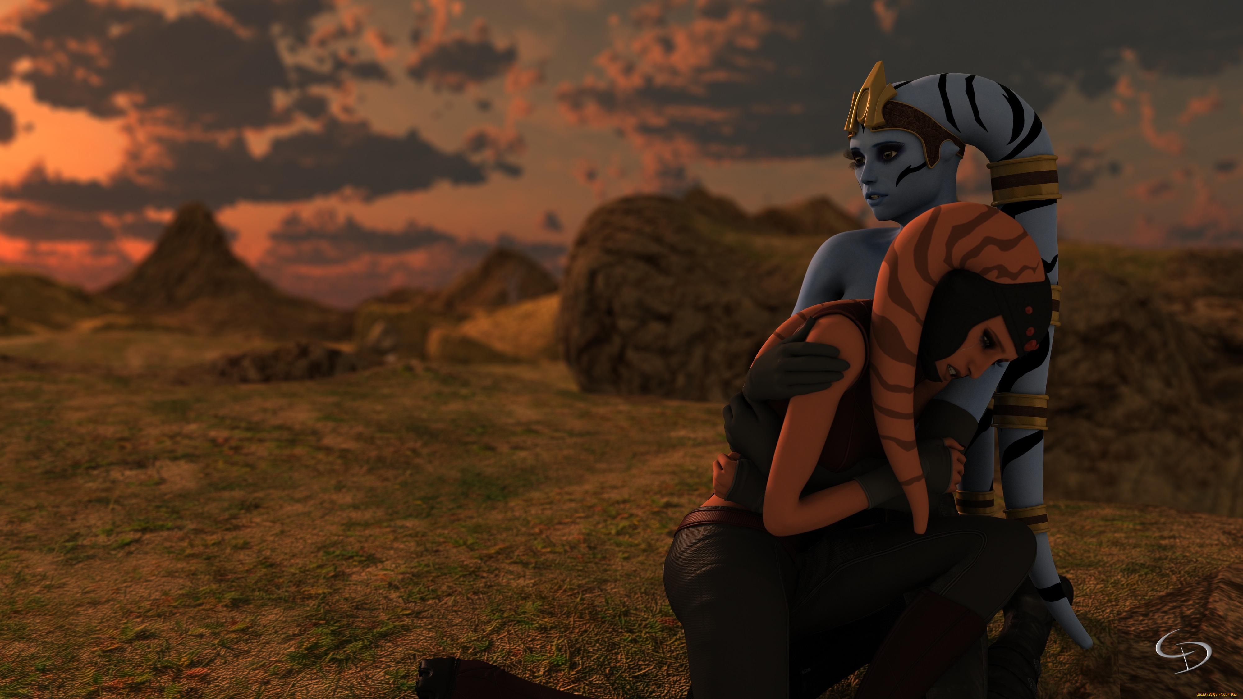 3д, графика, существа, , creatures, фон, взгляд, девушки