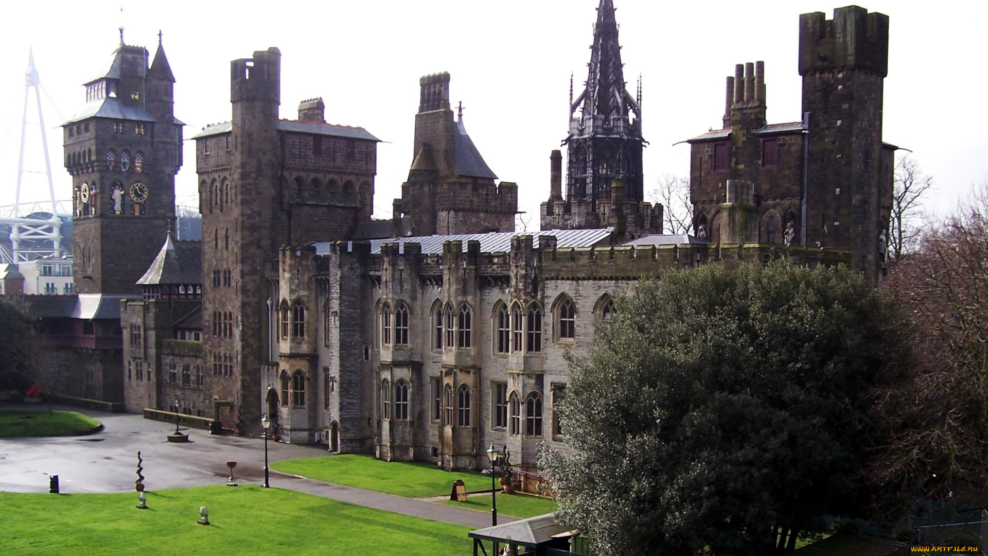 cardiff, castle, города, замки, англии, cardiff, castle