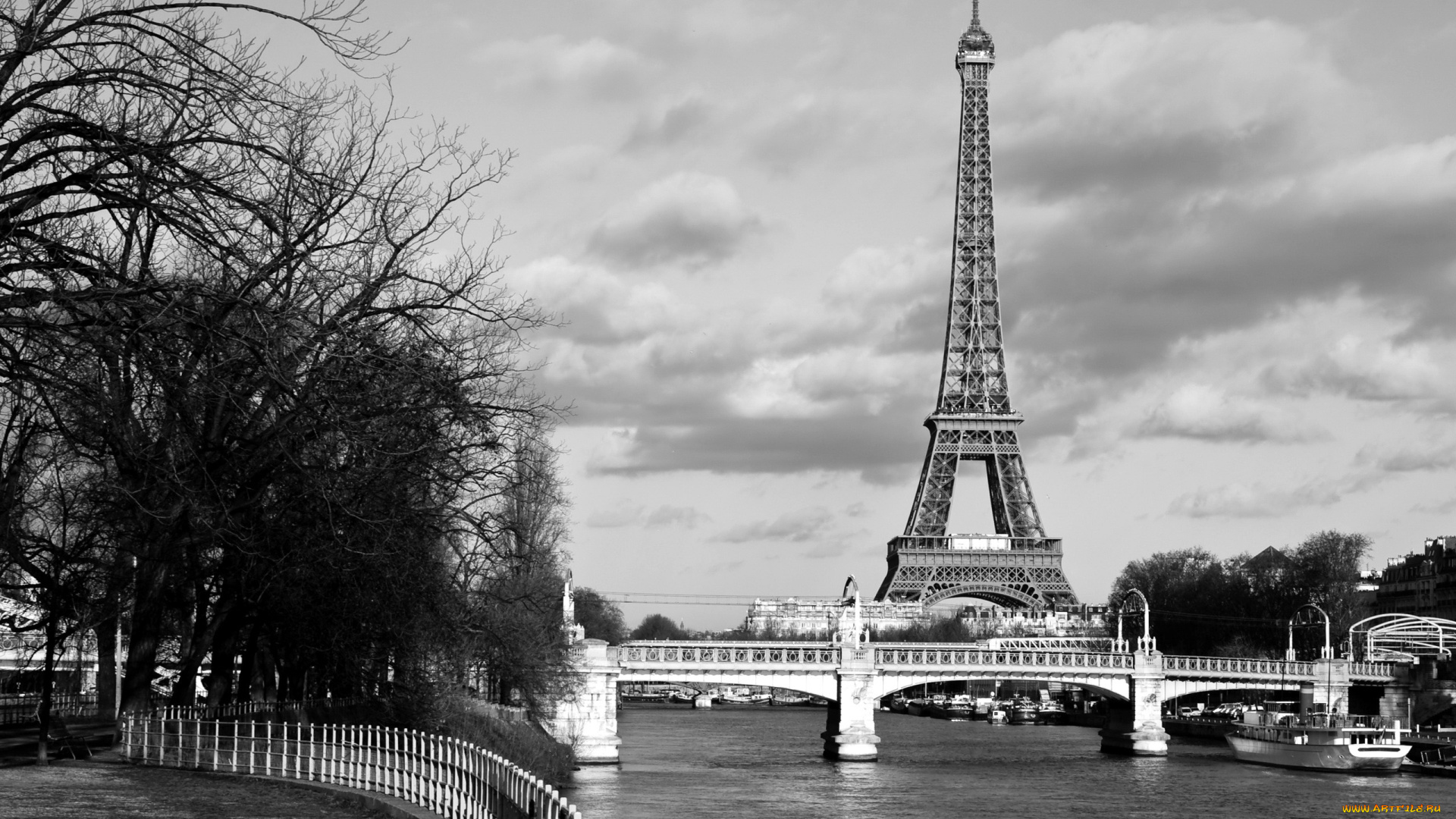 города, париж, , франция, монохром