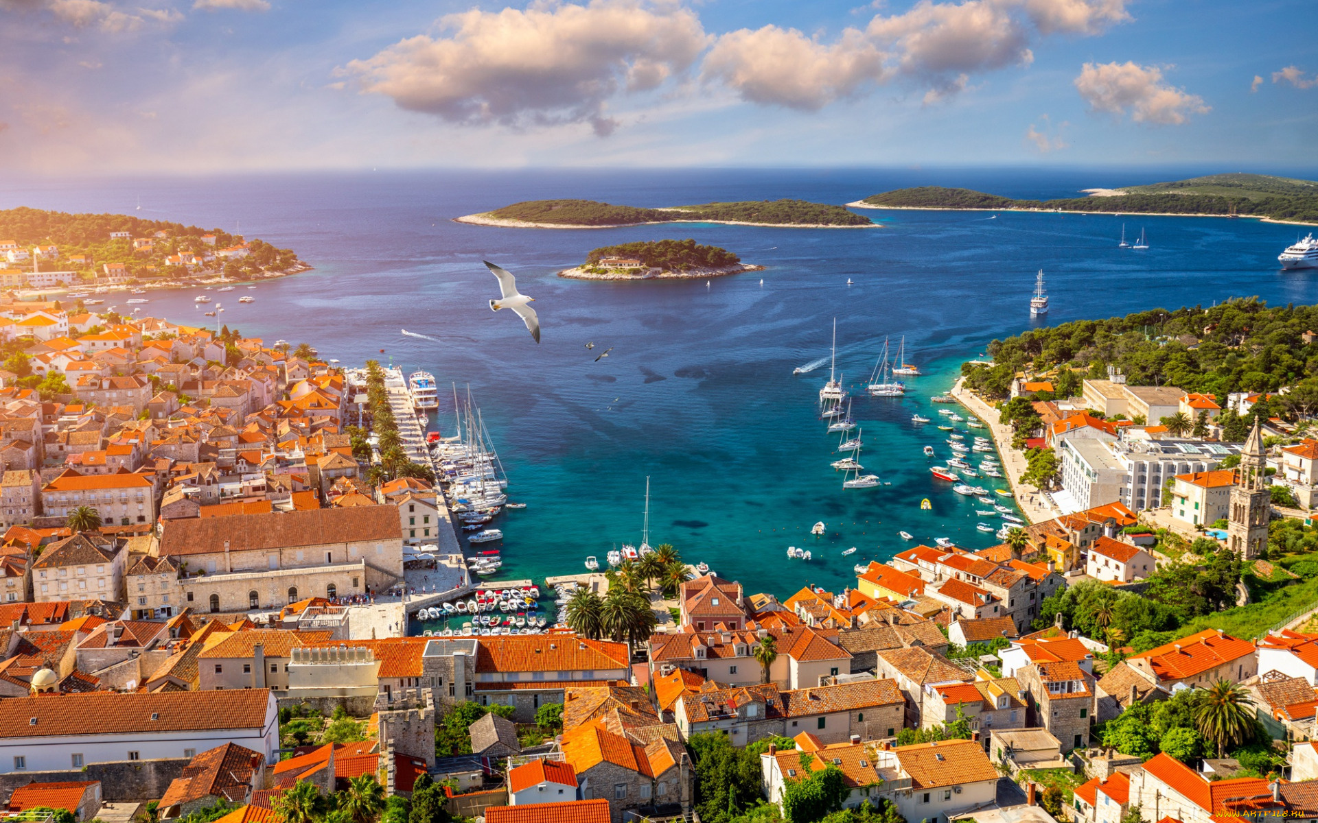 hvar, croatia, города, -, панорамы