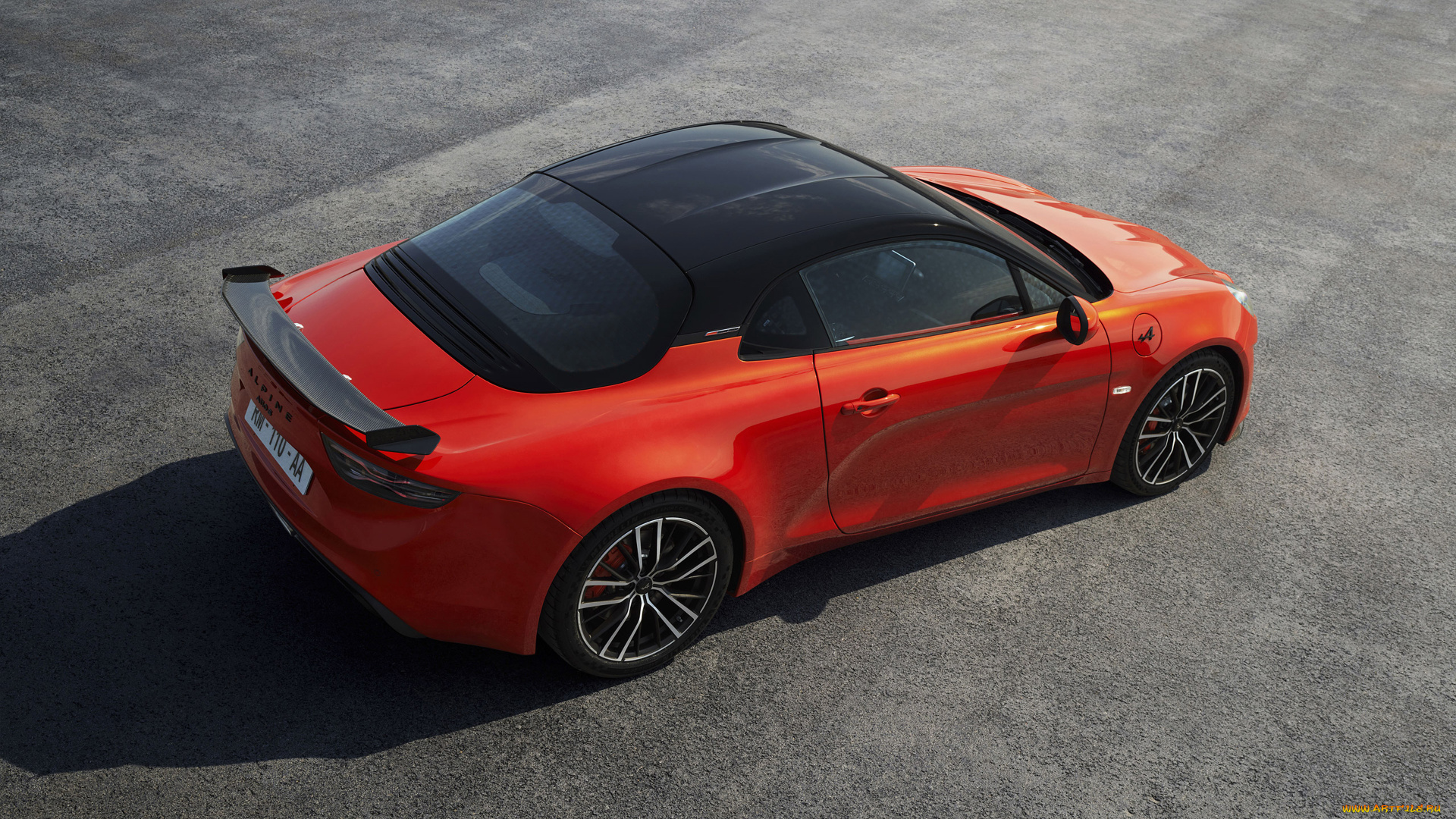 автомобили, alpine, 2022, a110, s, 4k, вид, сверху, экстерьер, купе, a110s, французские, спорткары, электромобиль