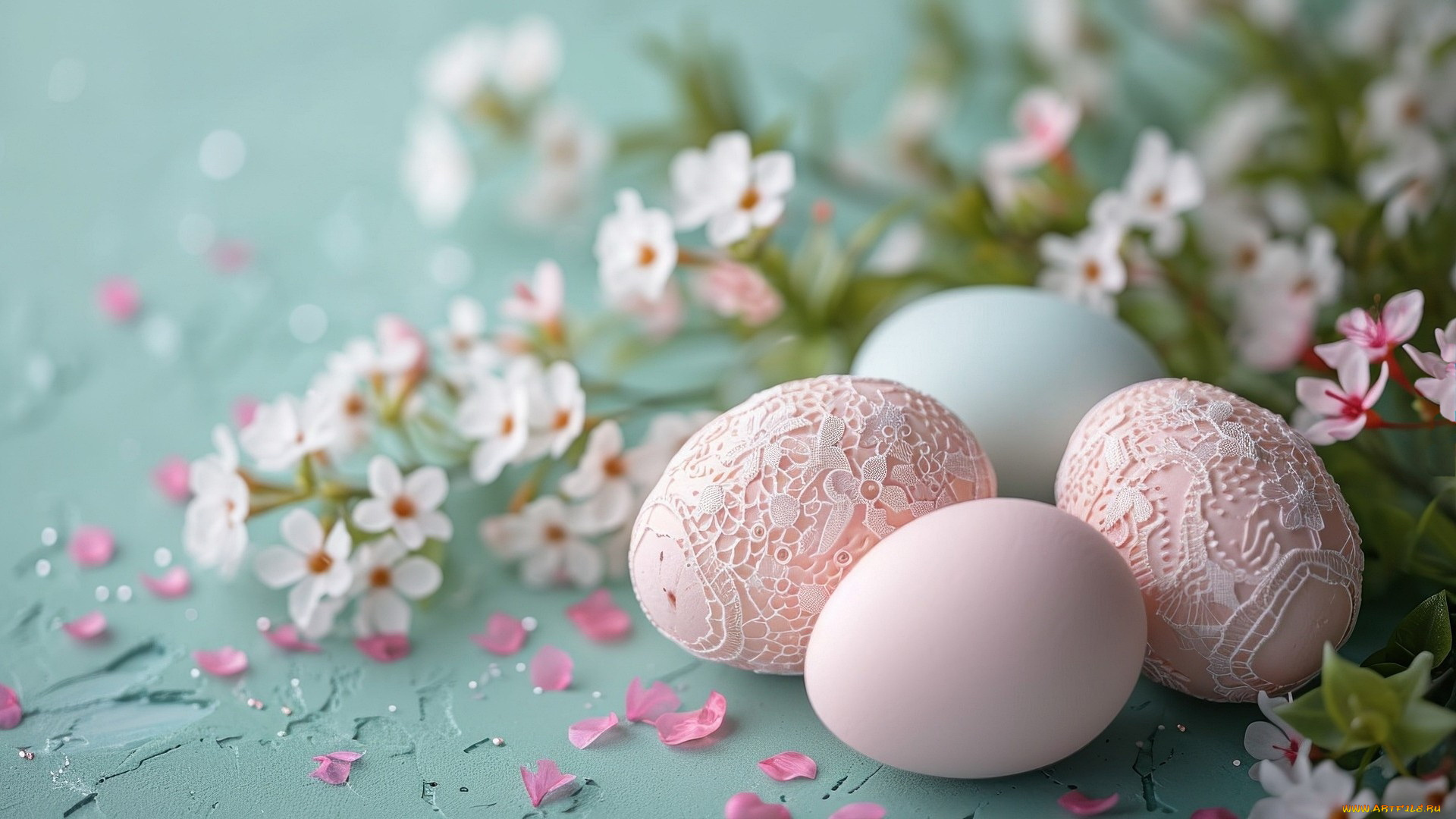 3д, графика, праздники, , holidays, пасха, яйца, цветы