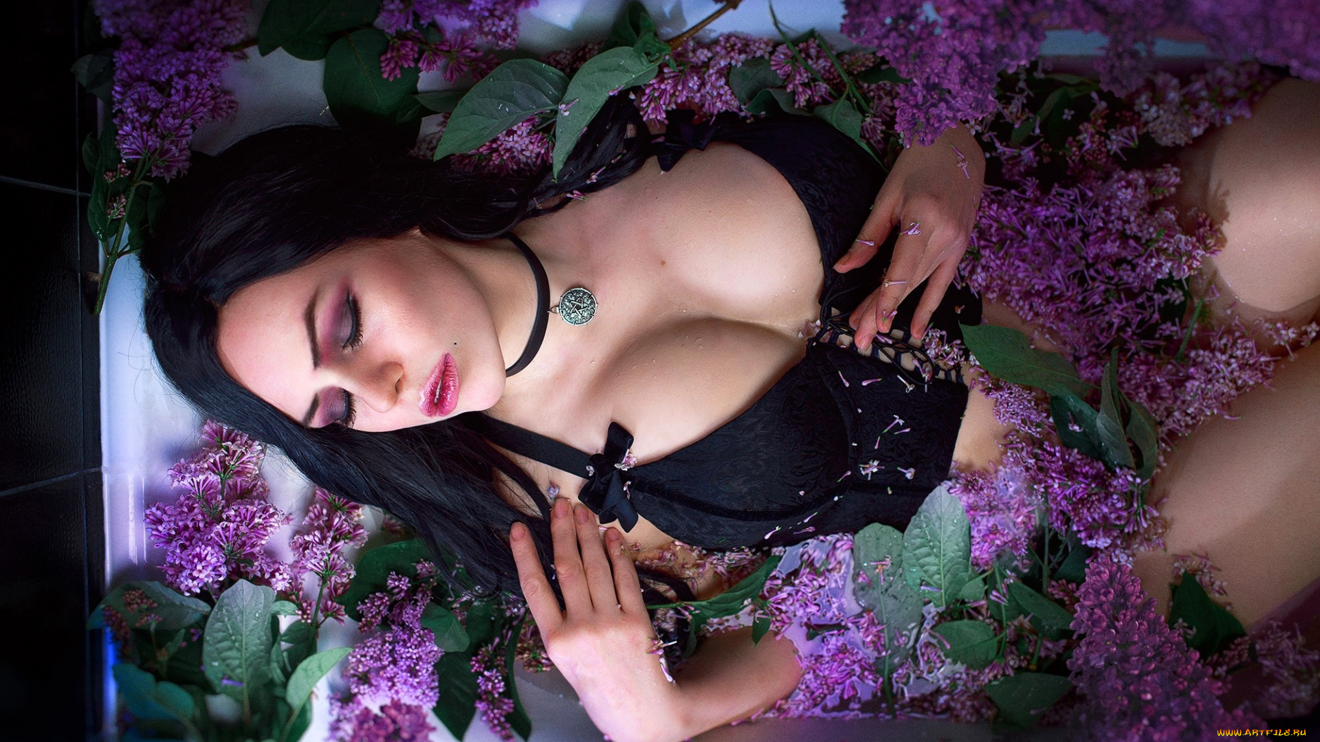 девушки, алиса, арефьева, образ, косплей, наряд, ванна, сирень, цветы