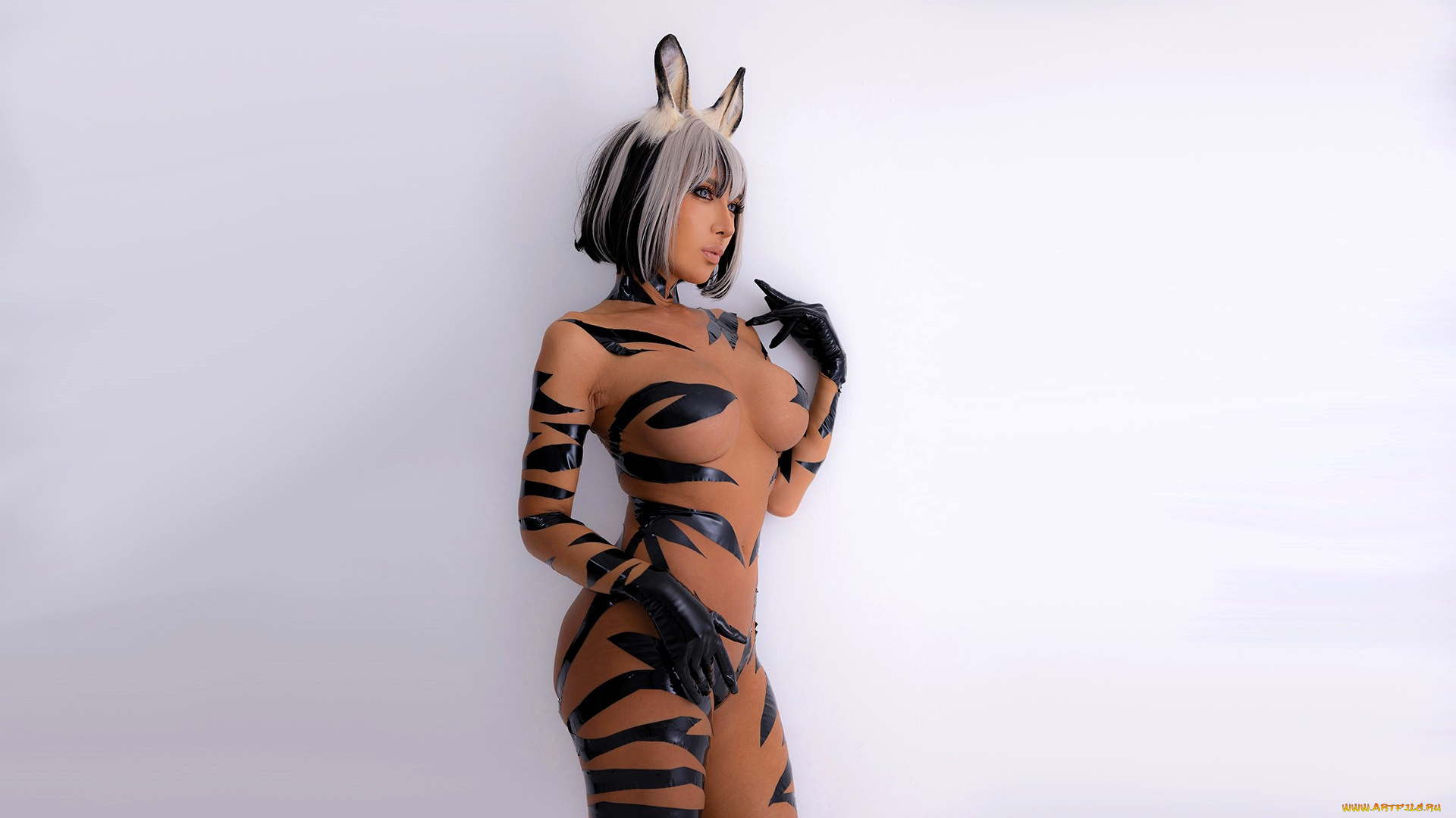девушки, nonsummerjack, образ, косплей, наряд, костюм, зебра, ушки