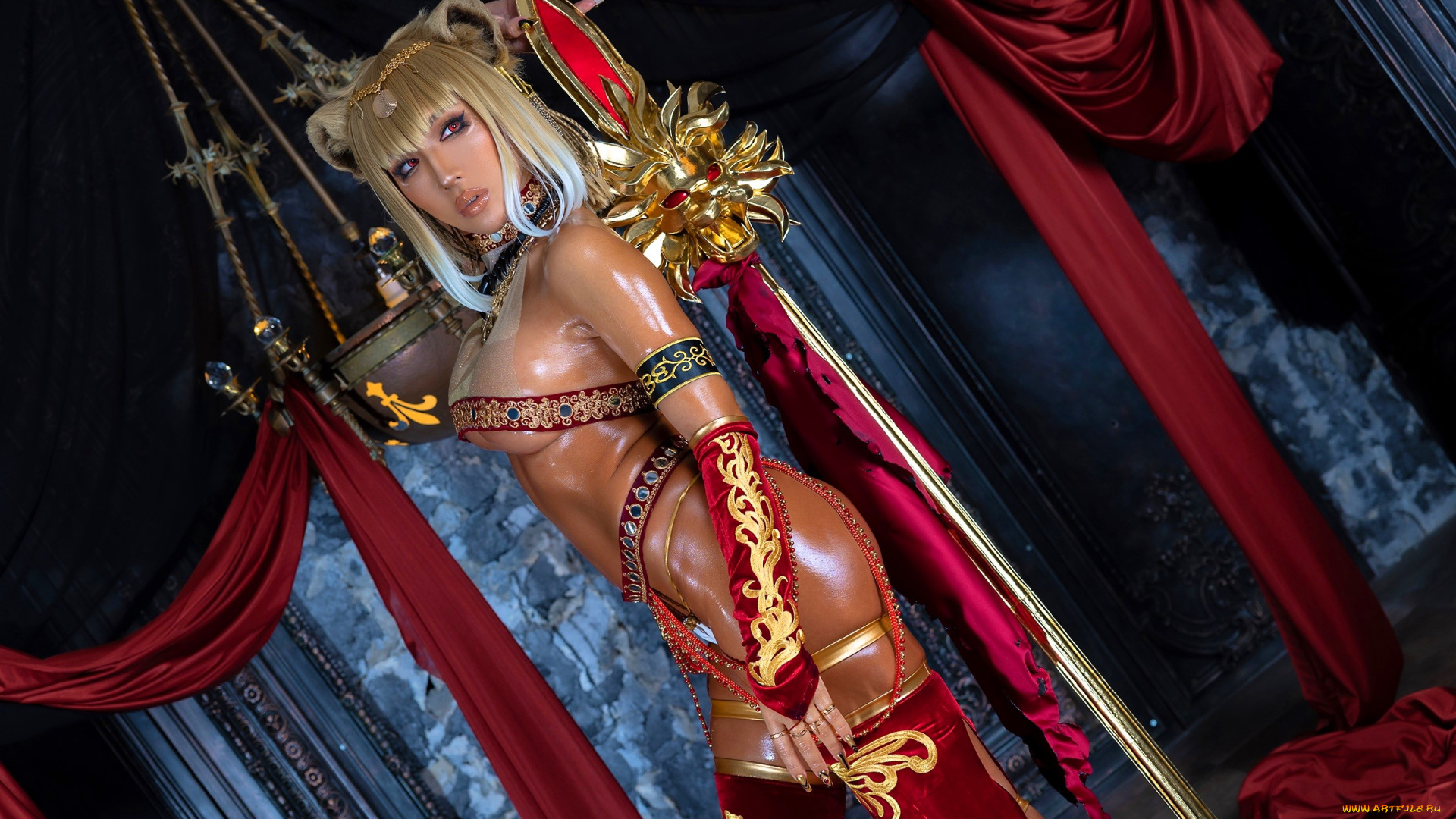 девушки, nonsummerjack, образ, косплей, наряд, костюм, украшения, ткани, люстра