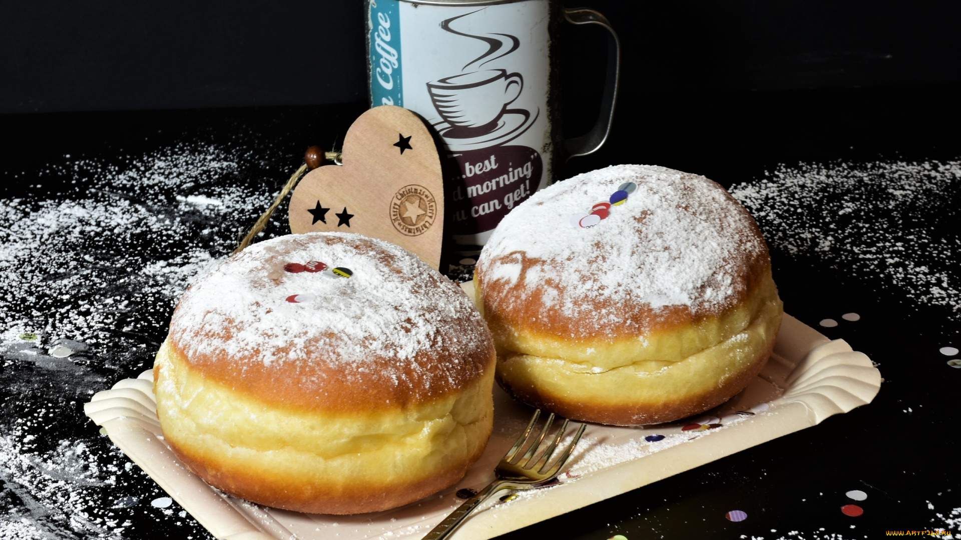 еда, хлеб, , выпечка, пончики, сахарная, пудра