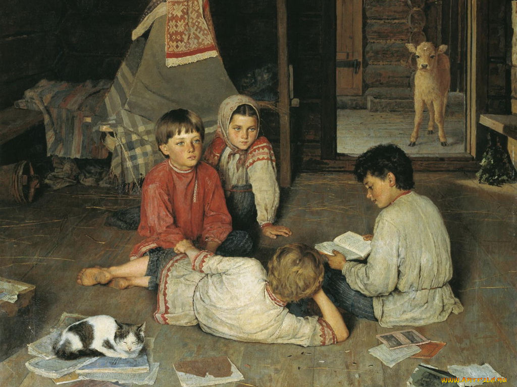 дверей, школы, рисованные, николай, богданов, бельский