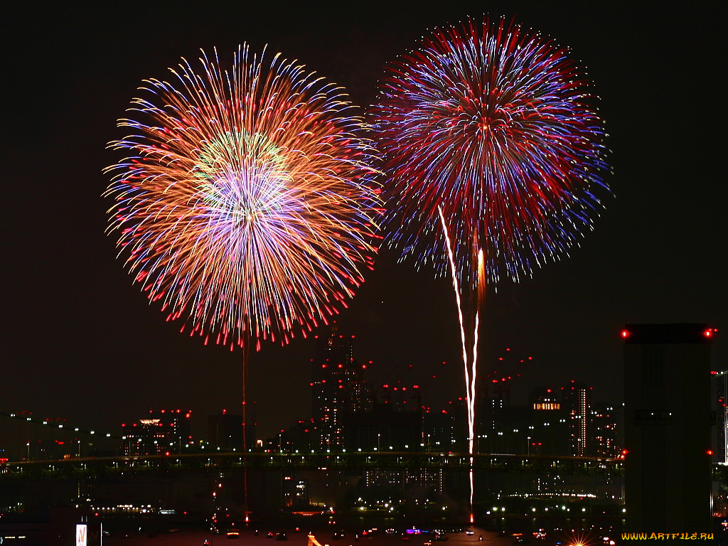 разное, салюты, фейерверки