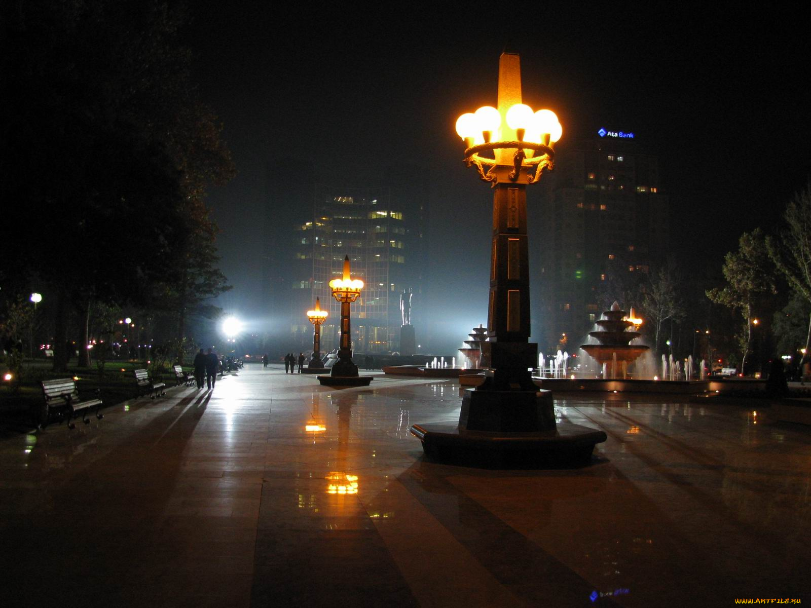 города, огни, ночного