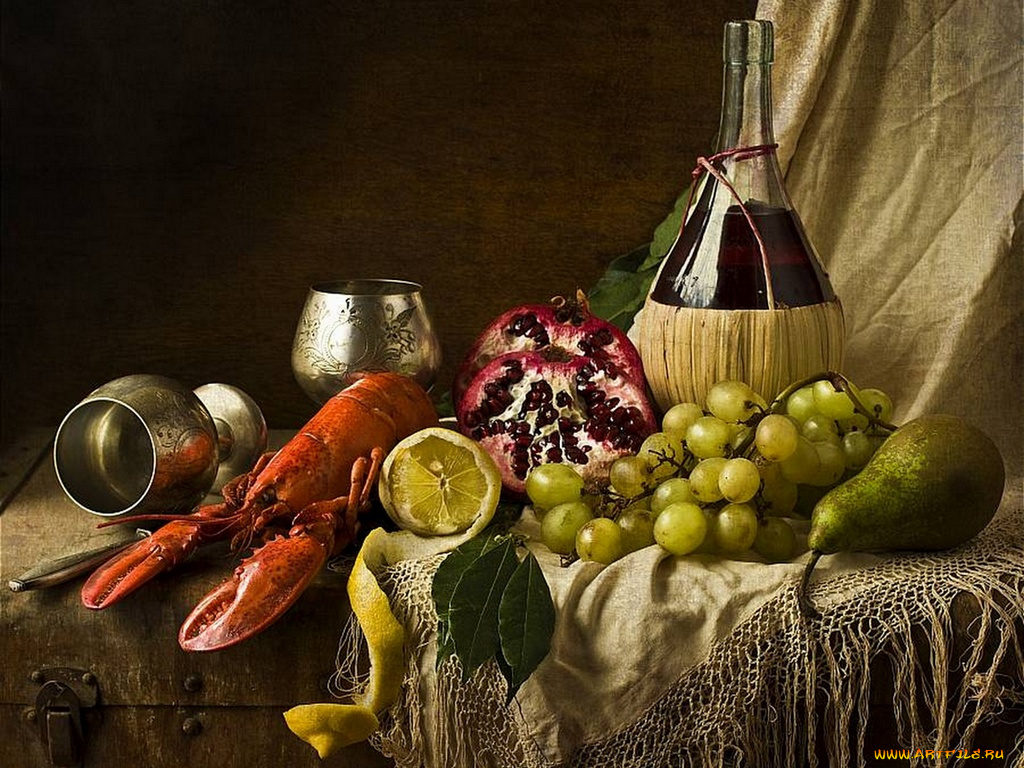 hantenbain, натюрморт, омаром, еда