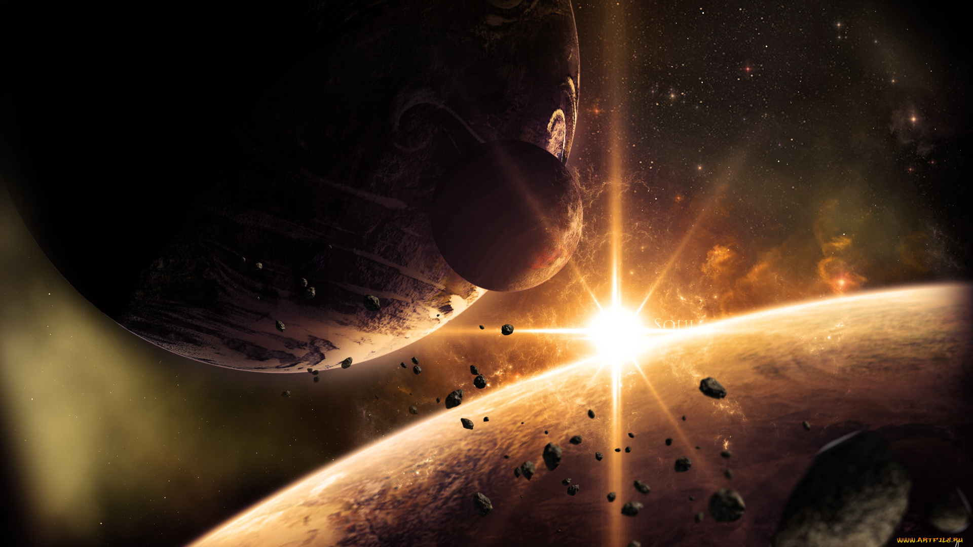 космос, арт, планеты