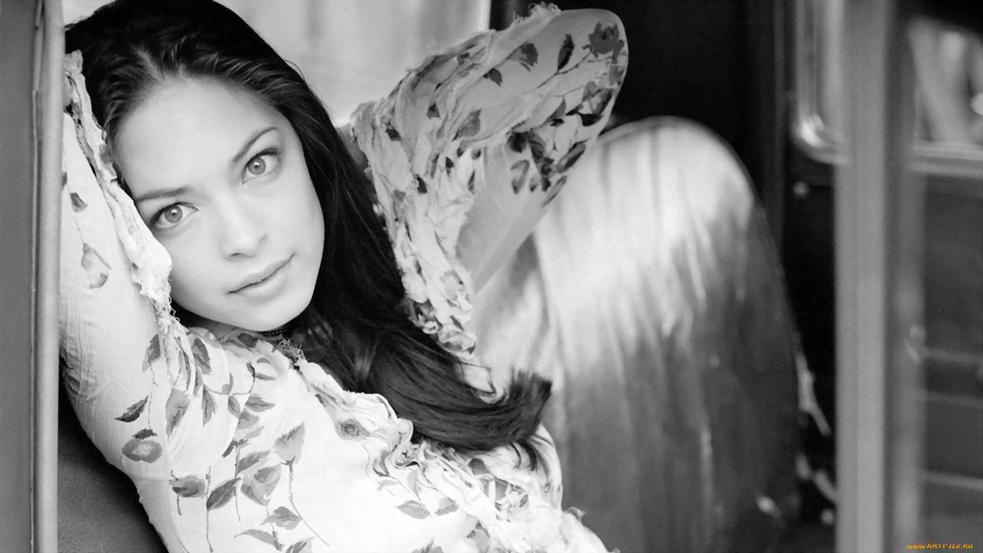 Kristin, Kreuk, девушки, блуза, черно-белая, актриса