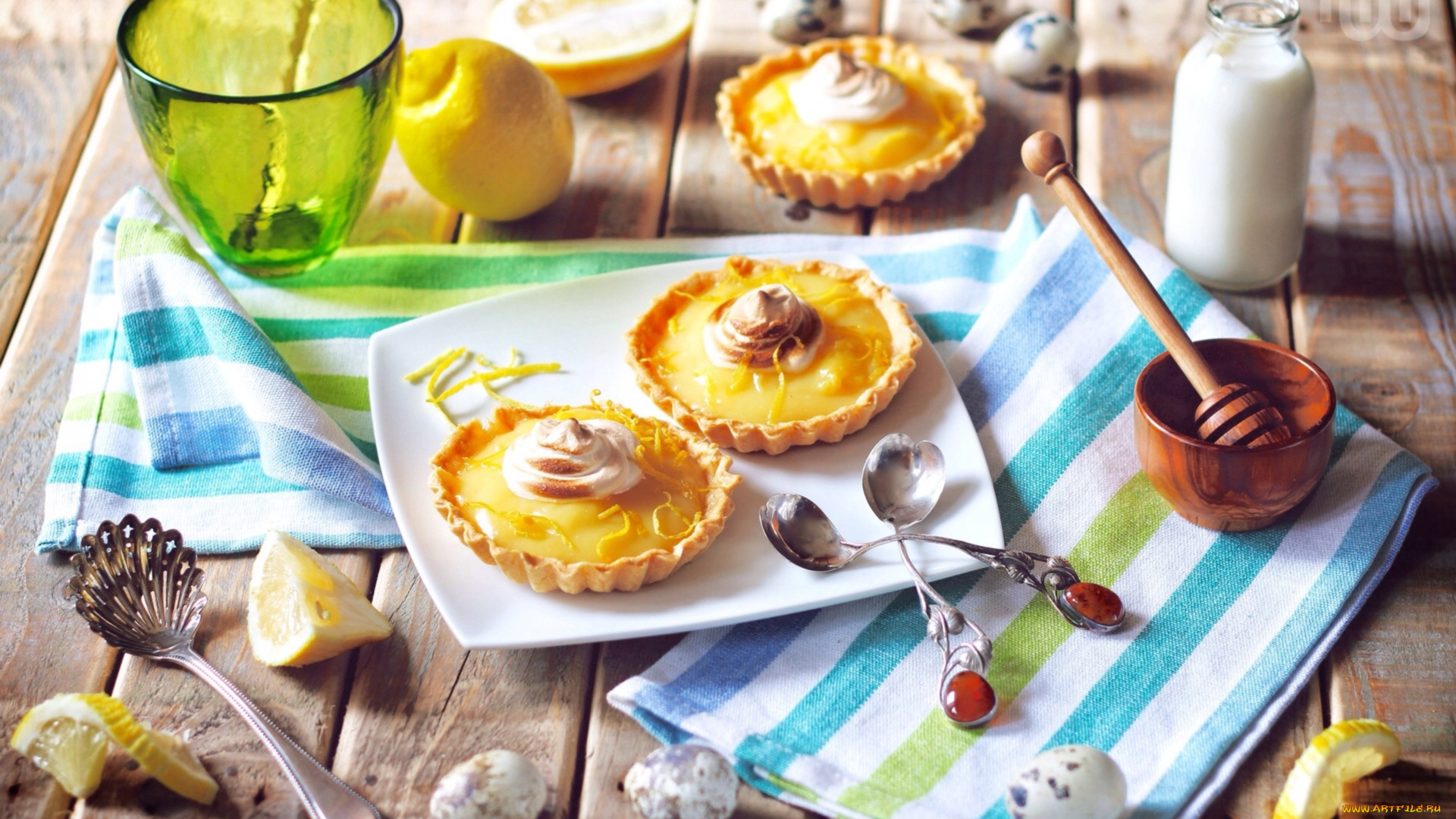 еда, разное, лимон, яйца, пирожные