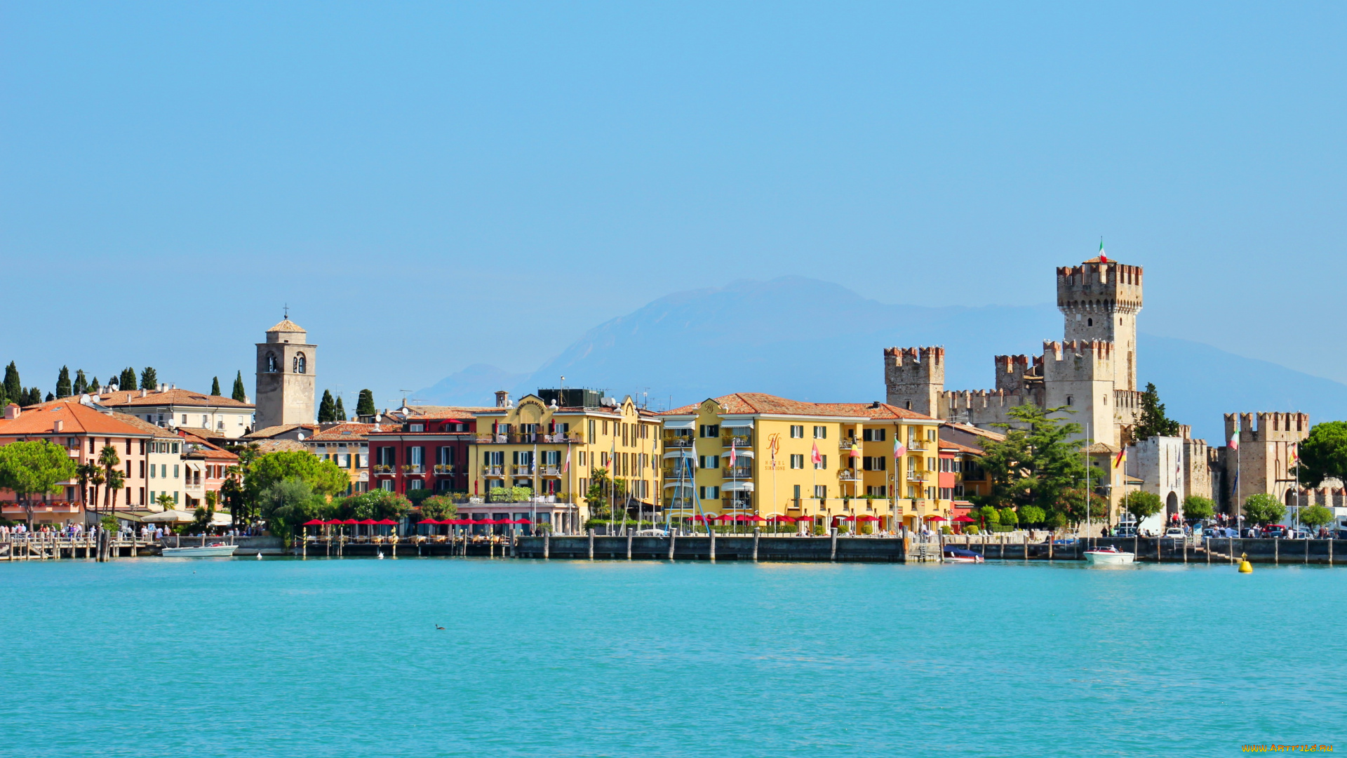 города, амальфийское, и, лигурийское, побережье, , италия, дома, море, набережная, сирмионе, ломбардия