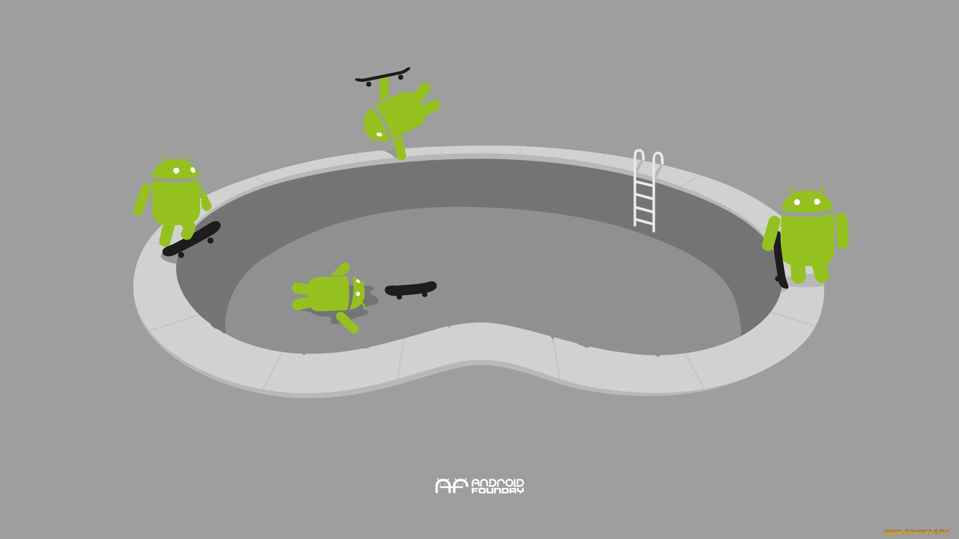 компьютеры, android, бассейн, фон, логотип