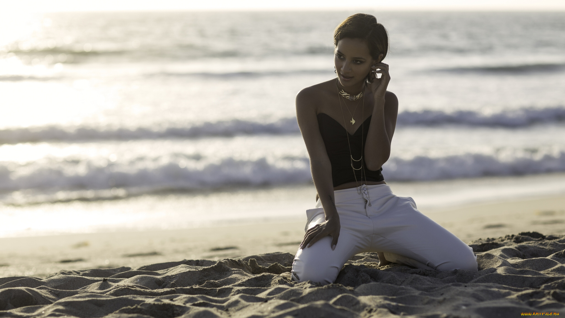 natasha, domonique, девушки, пляж, песок