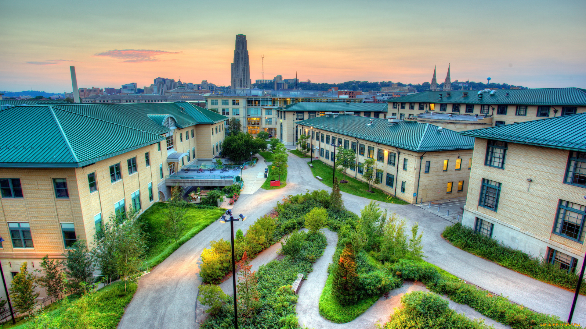 pittsburgh, , сша, города, -, улицы, , площади, , набережные, сша, дома, дороги, улицы, деревья