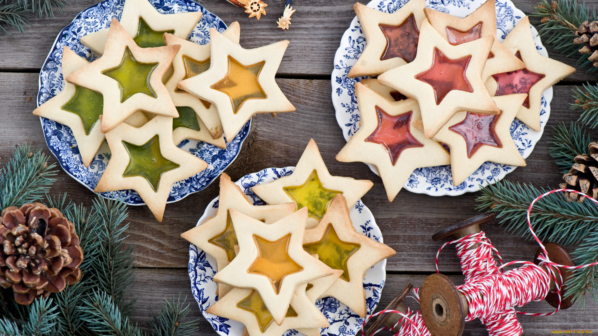 праздничные, угощения, печенье, звездочки