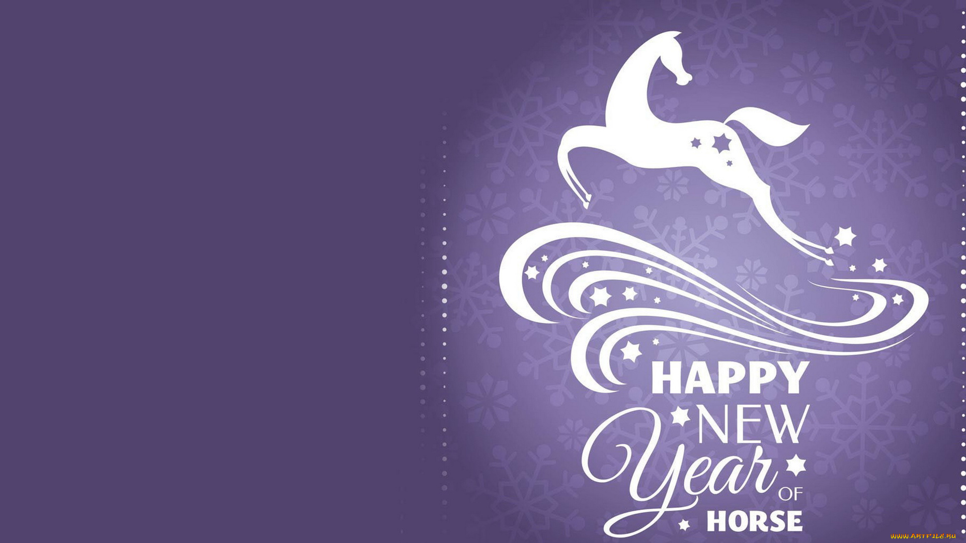 праздничные, векторная, графика, , новый, год, лошадь, фиолетовый, фон, линии, звездочки, точки, буквы