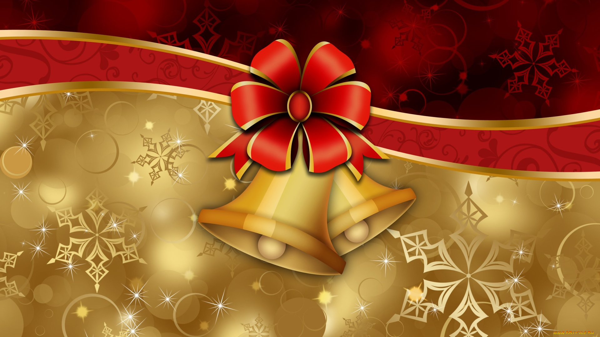 праздничные, векторная, графика, , новый, год, снежинки, лента, колокольчики