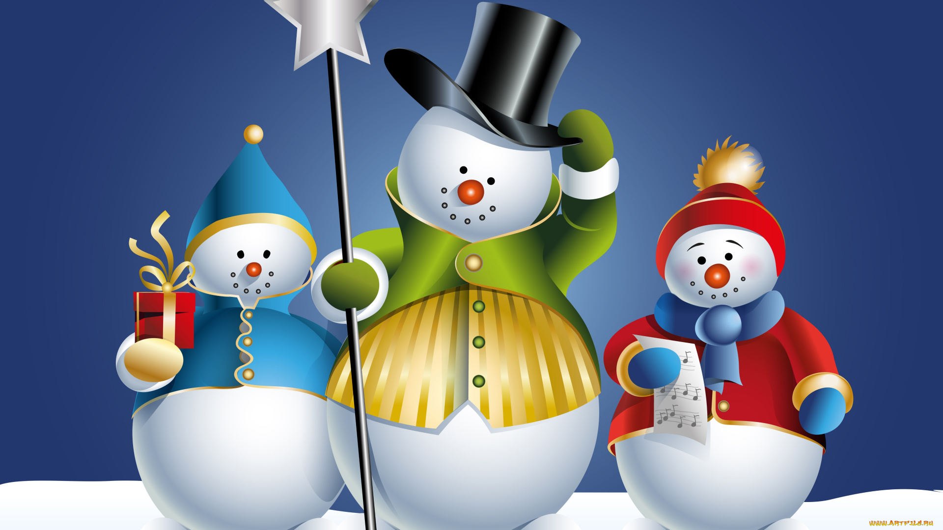 праздничные, векторная, графика, , новый, год, снеговики