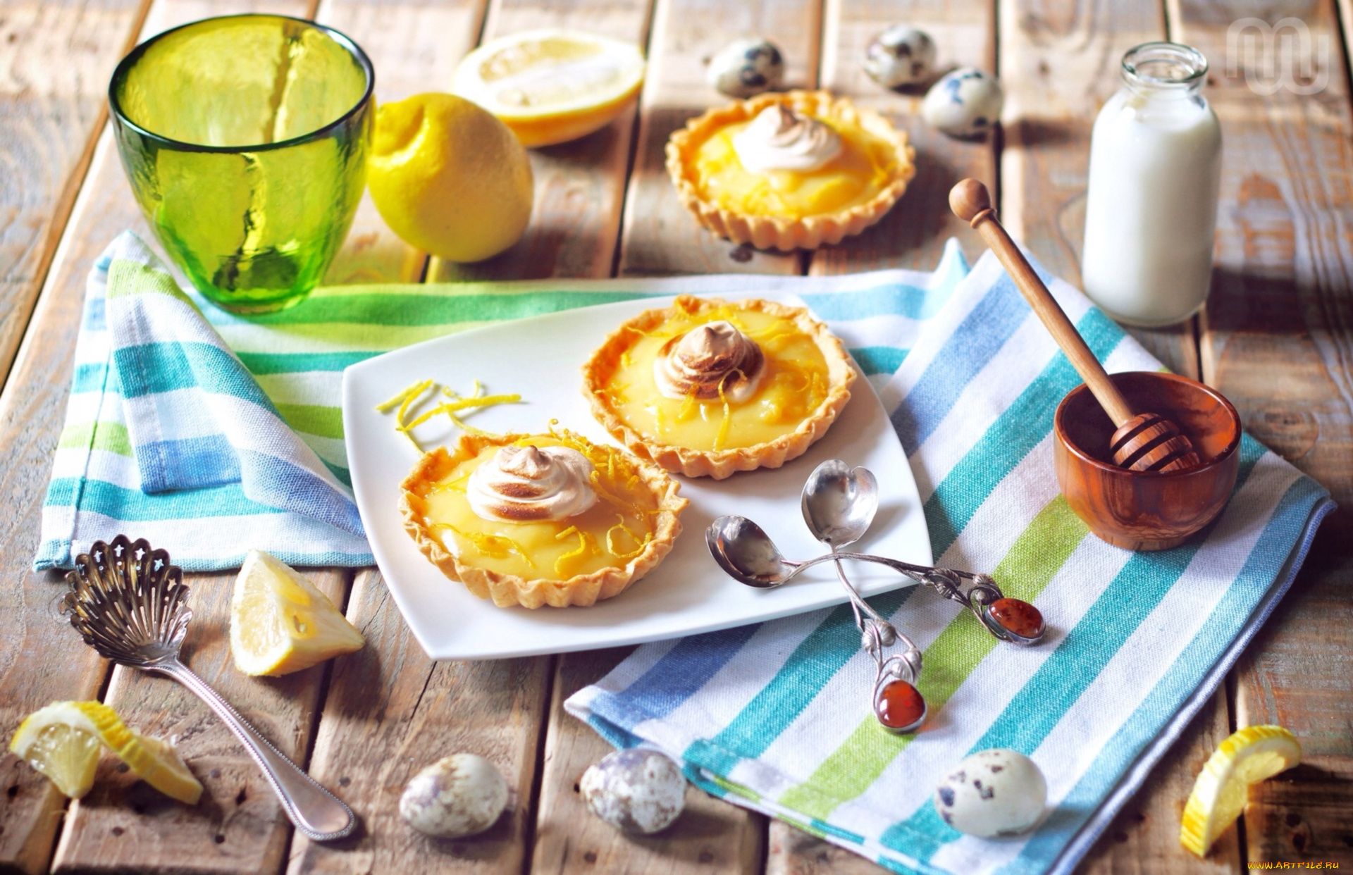 еда, разное, лимон, яйца, пирожные