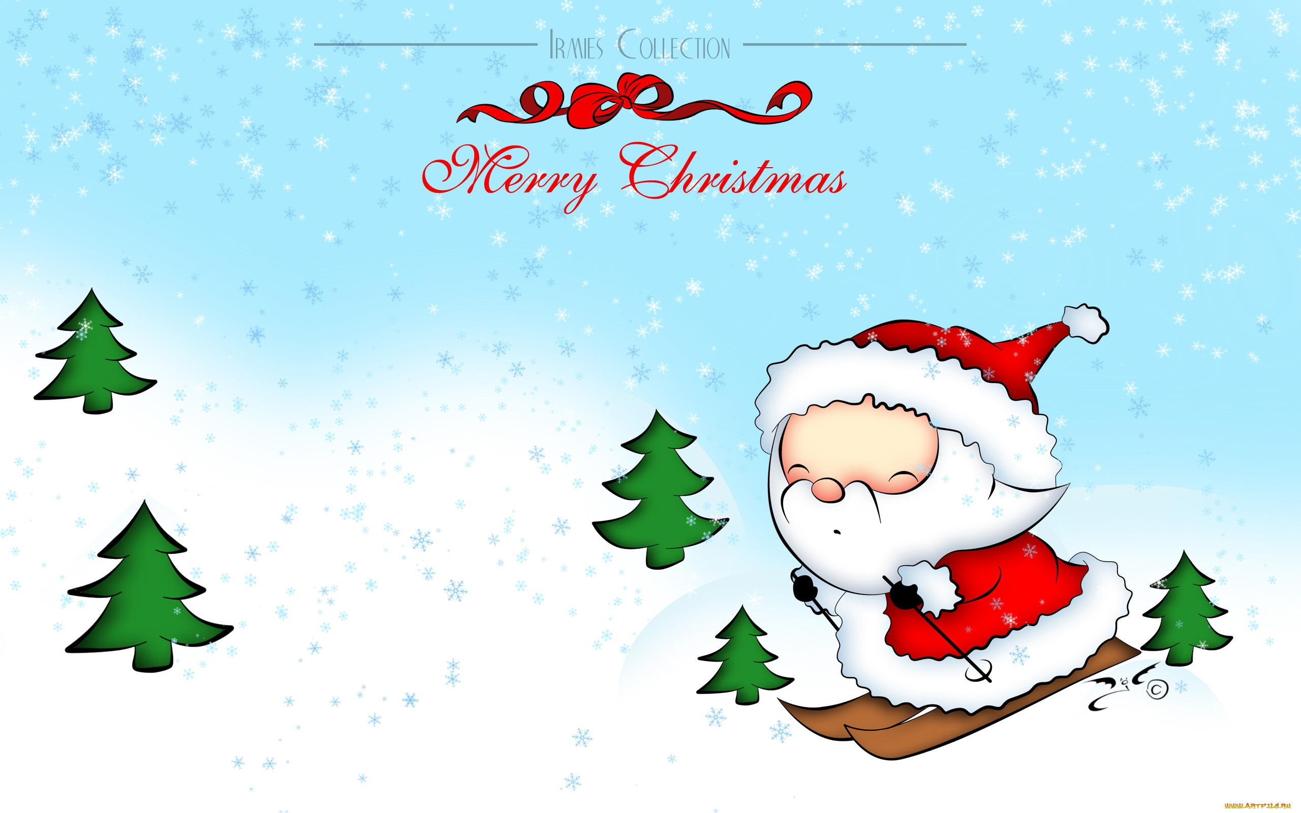 праздничные, векторная, графика, , новый, год, лыжи, дед, мороз