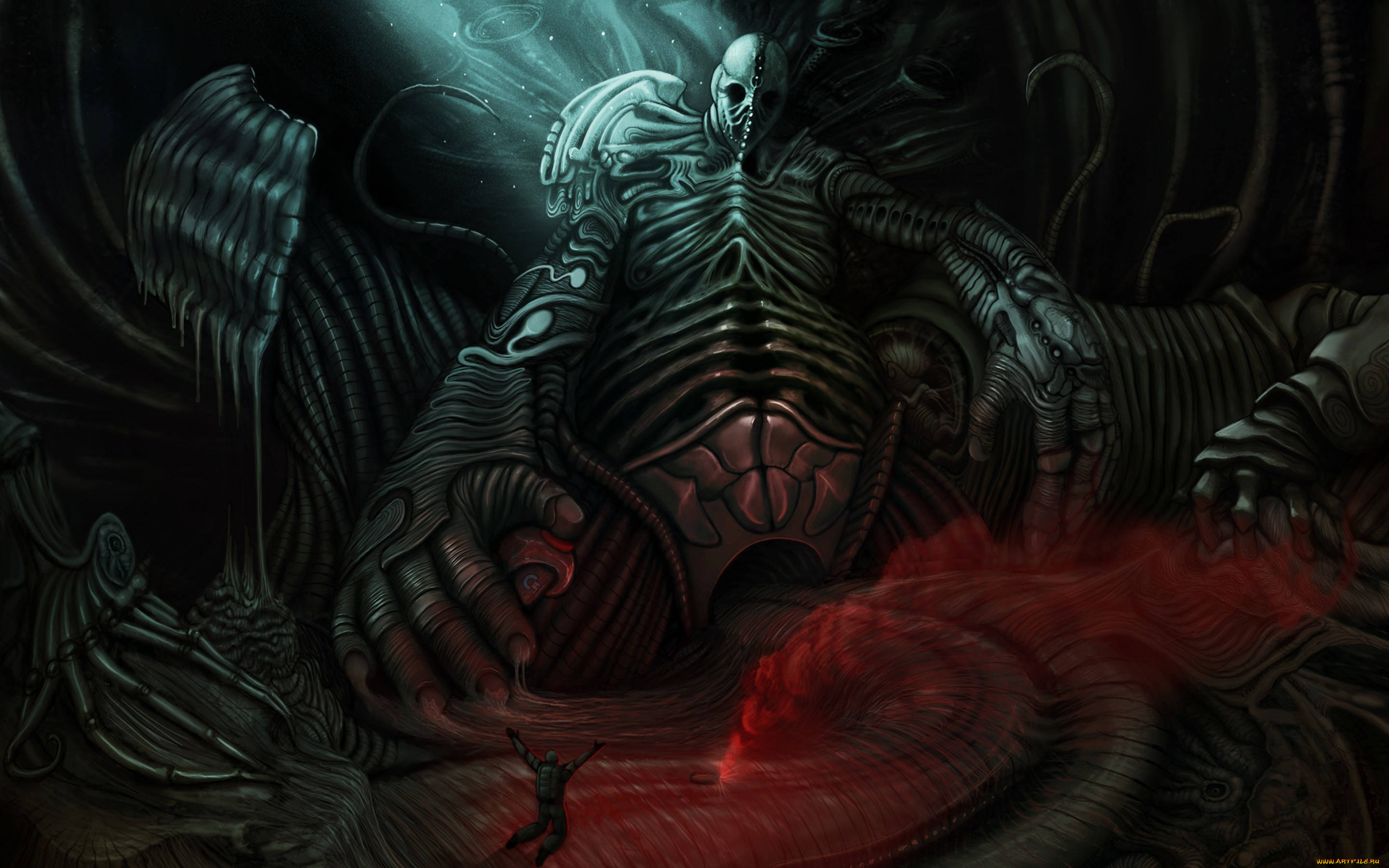 фэнтези, существа, пещера, существо, человек