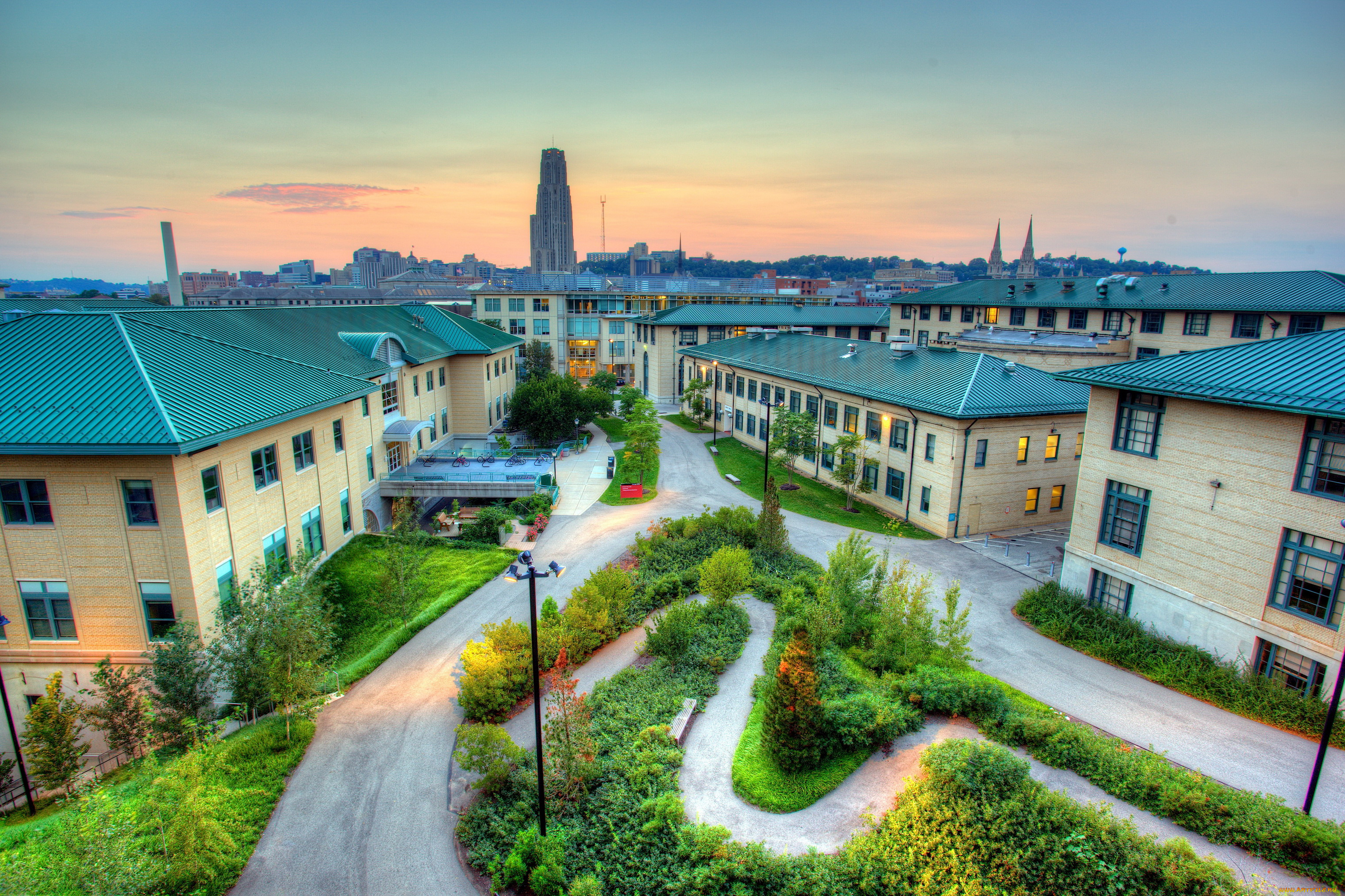 pittsburgh, , сша, города, -, улицы, , площади, , набережные, сша, дома, дороги, улицы, деревья