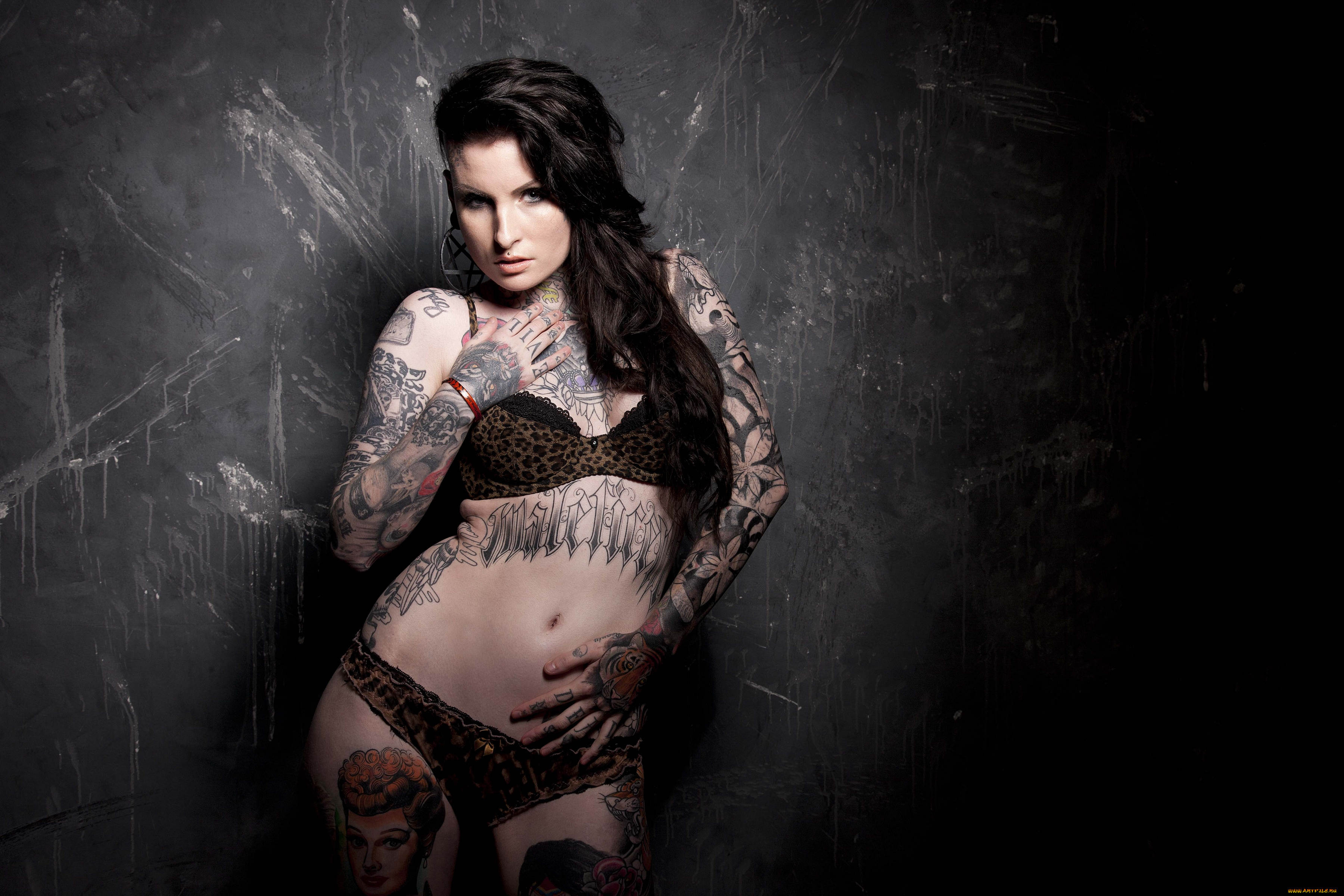 lusy, logan, девушки, lingerie, стена, тату