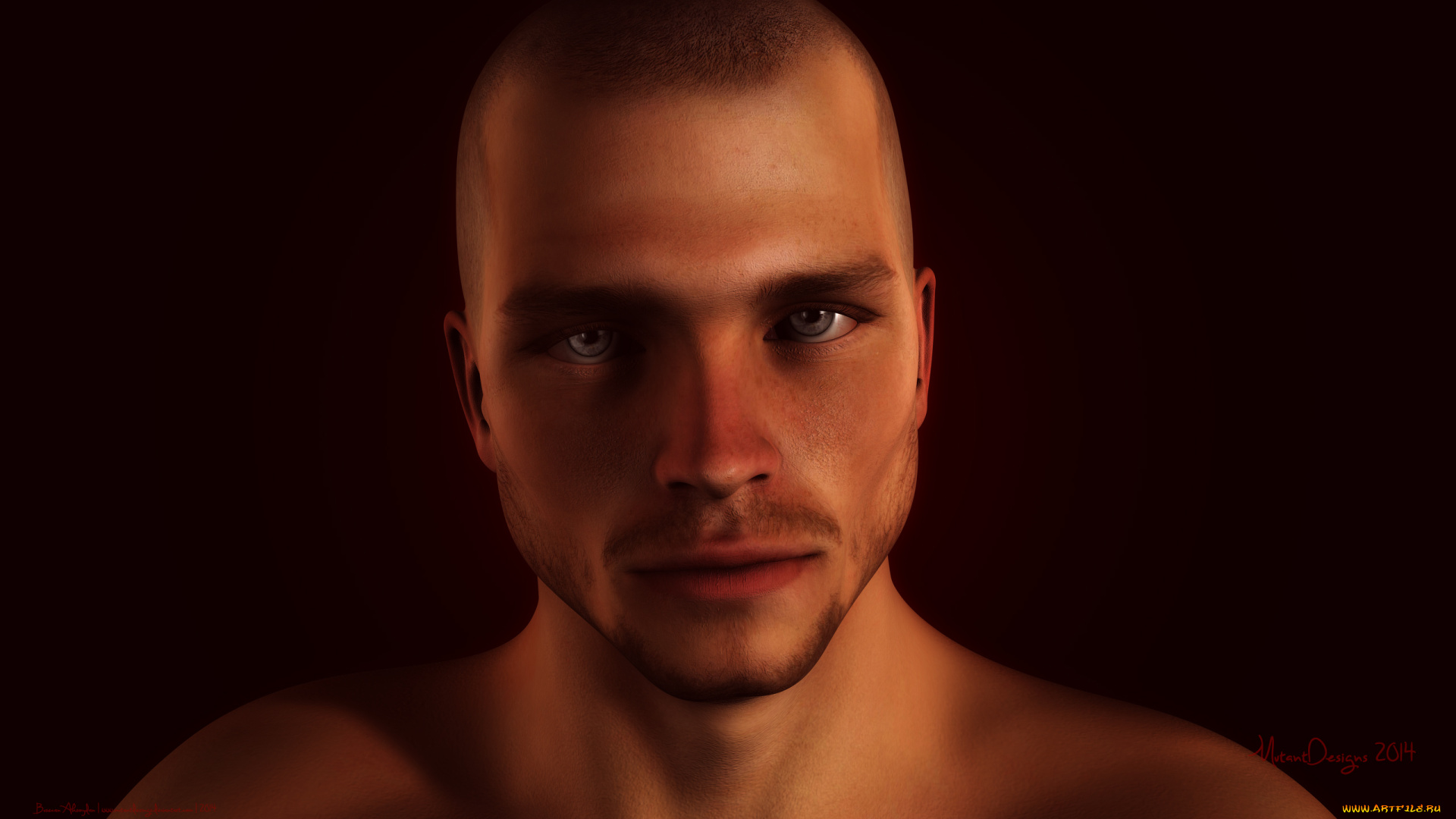 3д, графика, портрет, , portraits, фон, мужчина, взгляд