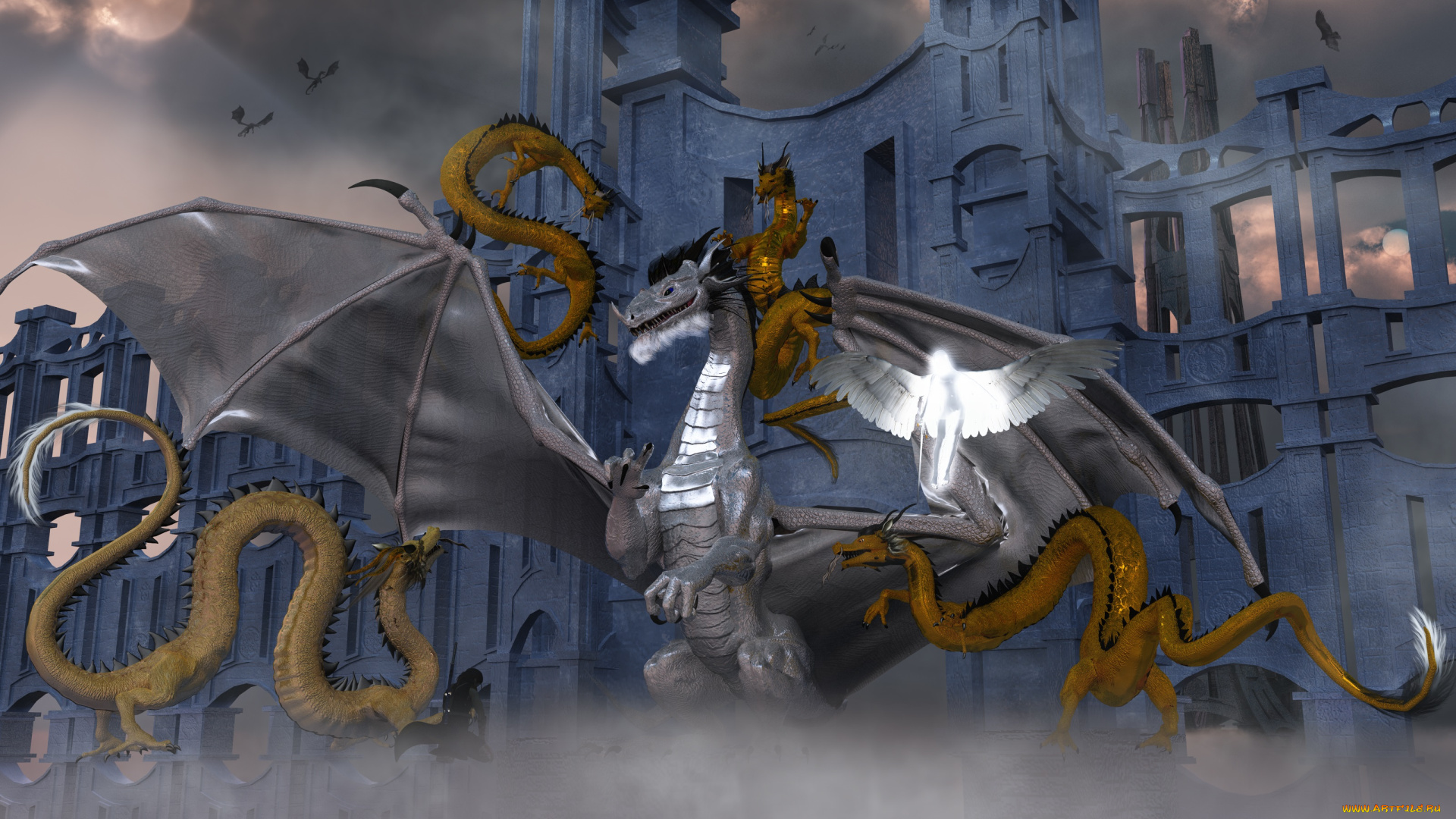 3д, графика, существа, , creatures, драконы