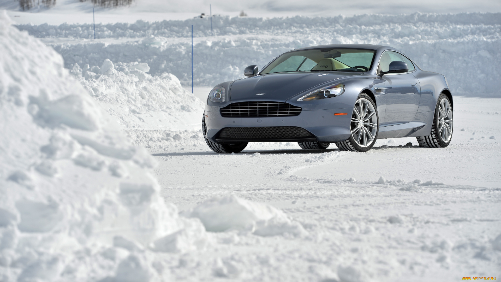 автомобили, aston, martin, db9, 2013г, aston, martin, снег, серый, us-spec
