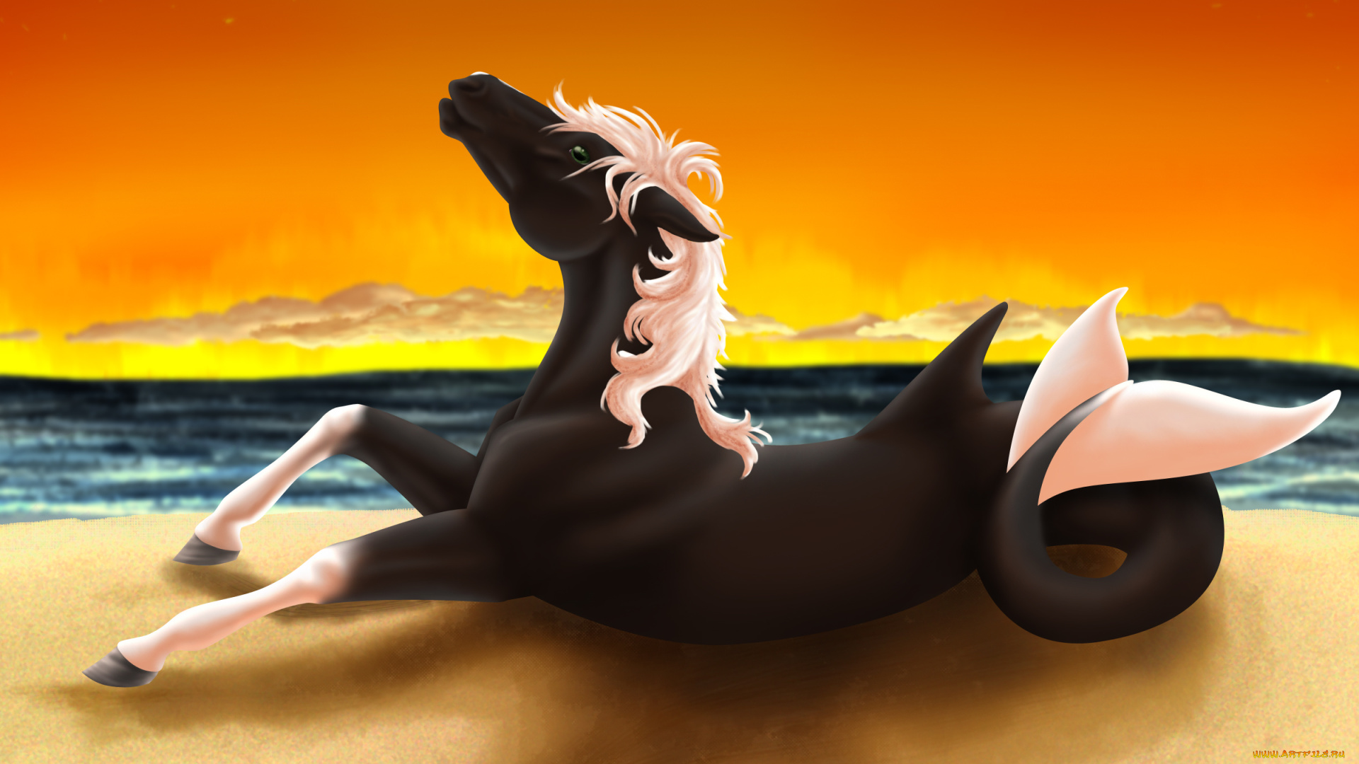 рисованное, животные, , сказочные, , мифические, лошадь