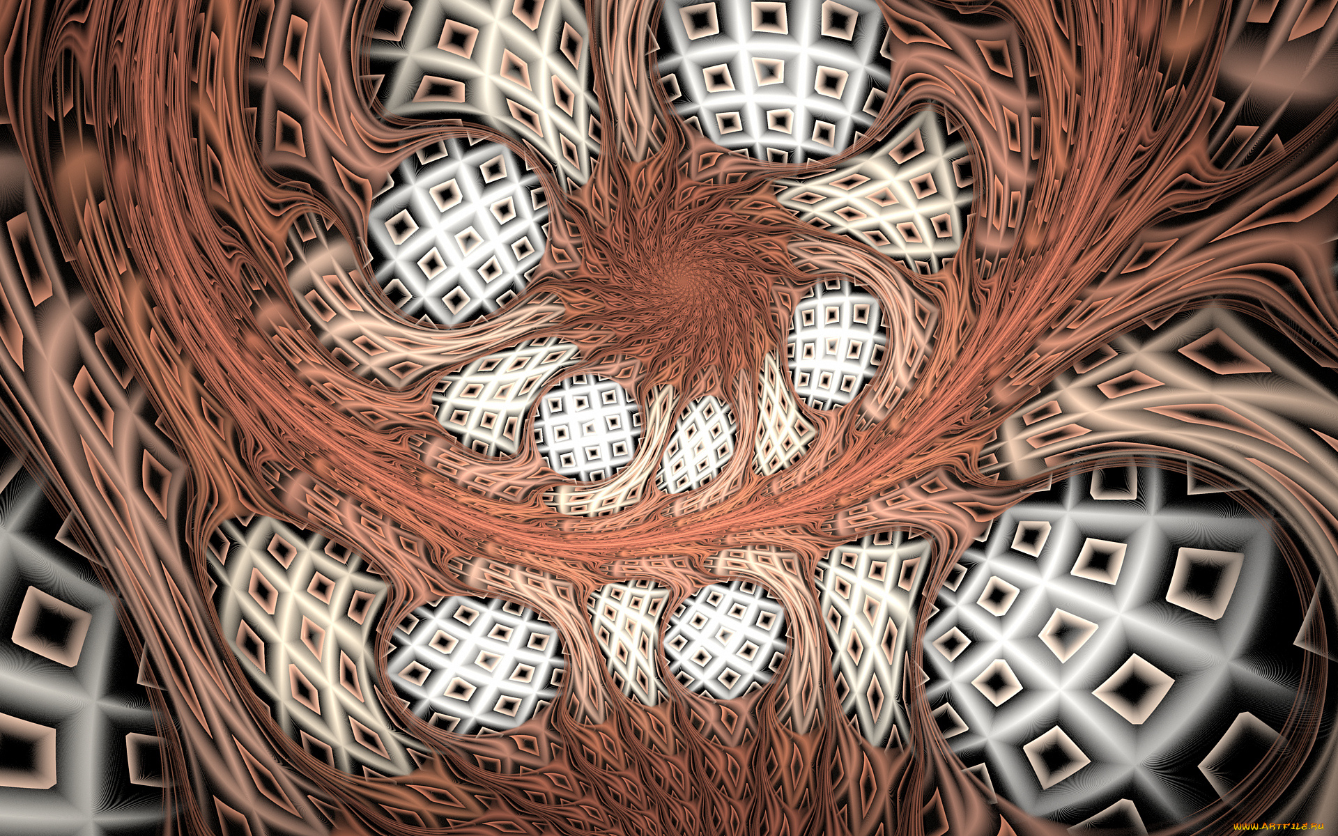 3д, графика, фракталы, , fractal, узор, цвета, фон