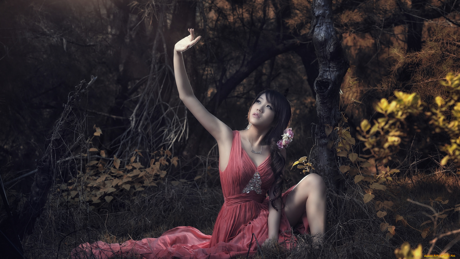 девушки, -unsort, , азиатки, лицо, взгляд