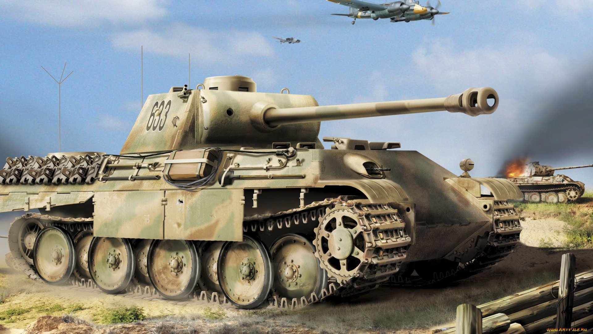 рисованное, армия, танк