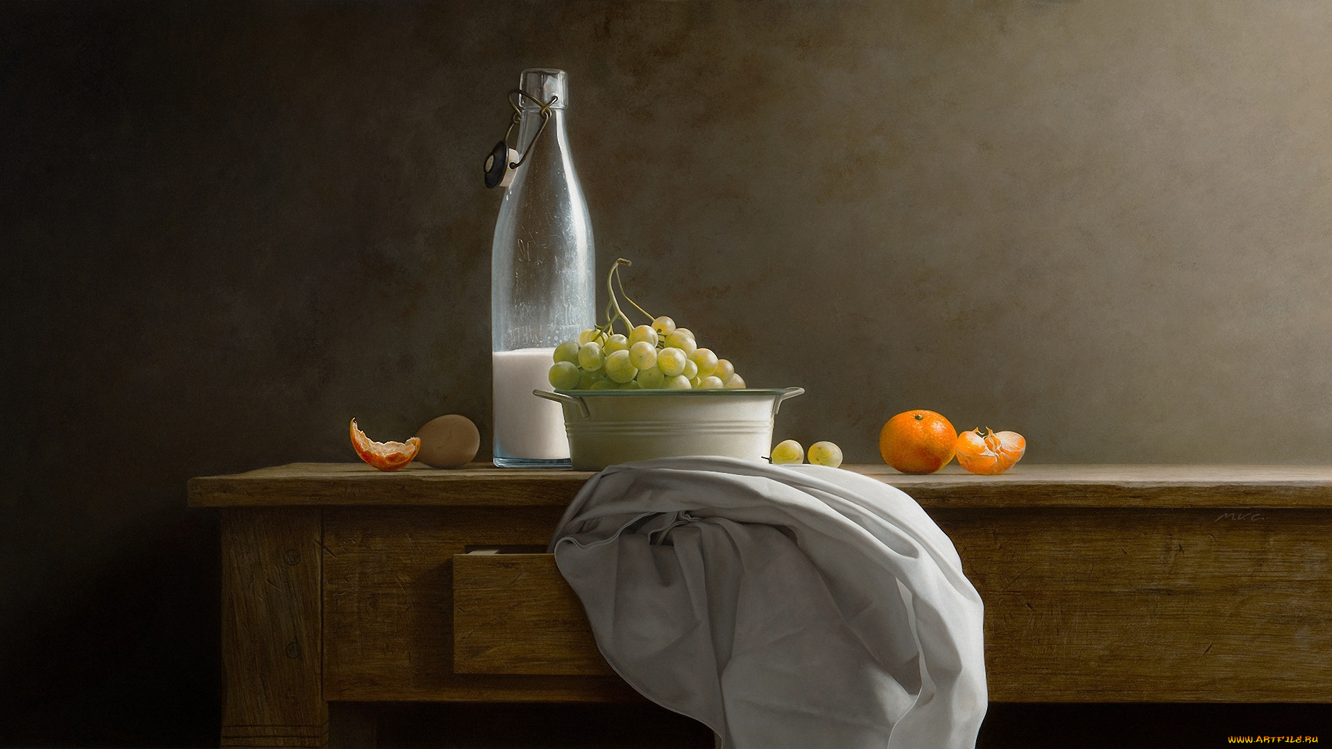 рисованное, еда, фон, молоко, фрукты, арт